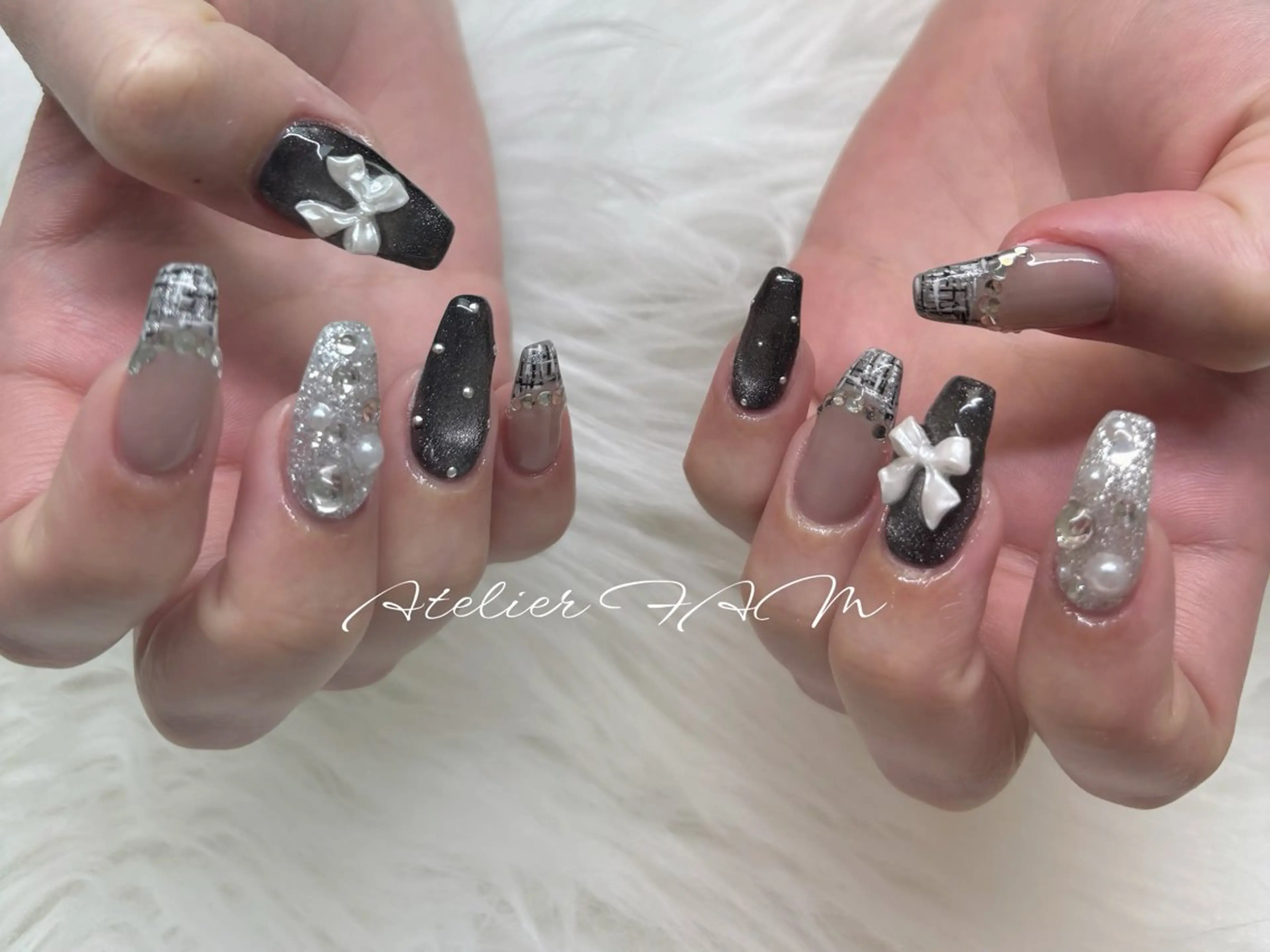 セミロング ハンドネイル nail&eyelashsalon atelier fam上本町店所属・アトリエ FAMのネイルデザイン