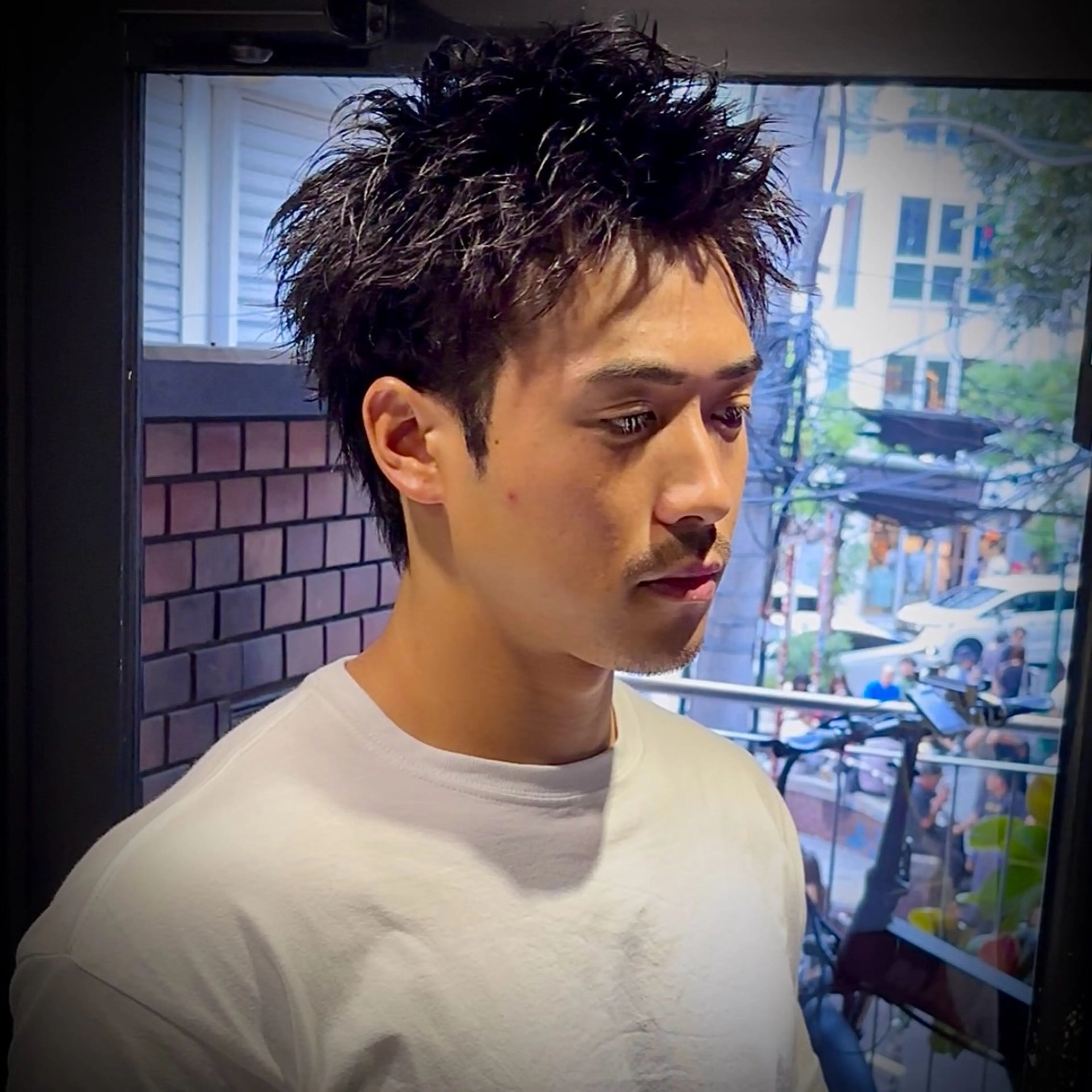 ショート パーマ メンズ カット パーマ スパイキーショート アメ村【戸兵吏駒】のヘアスタイル