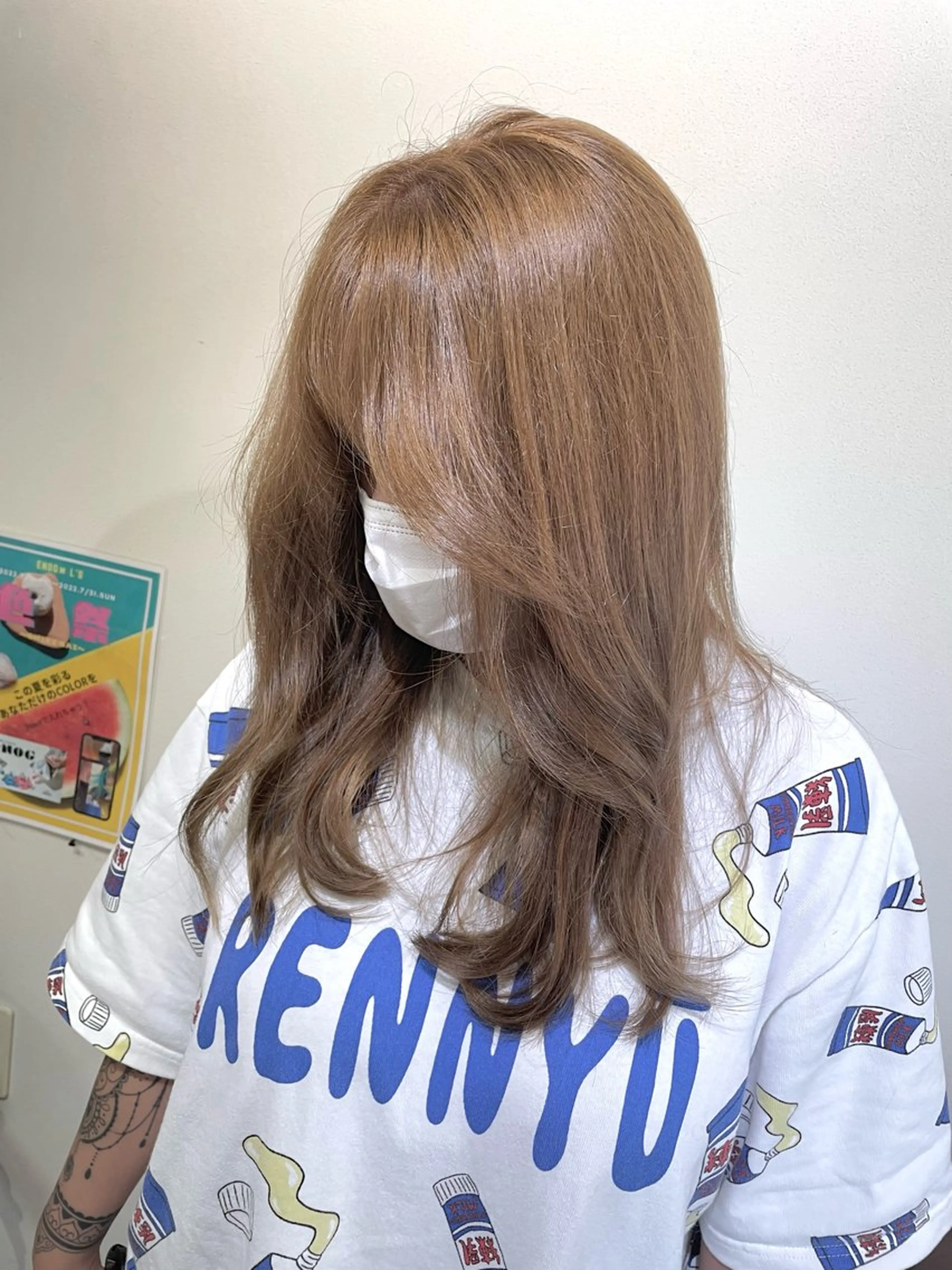 セミロング カラー ベージュカラー トリートメント メンズパーマ✨️村越 雄斗のヘアスタイル