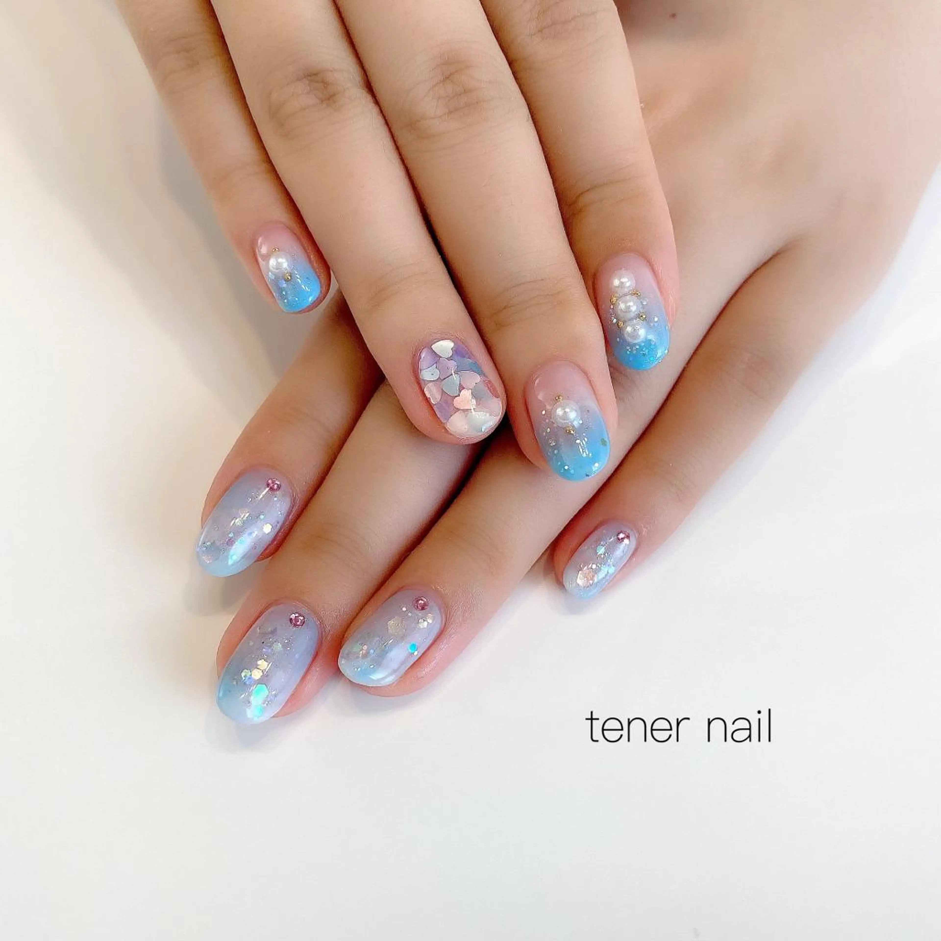 ネイル 水色 tener  nail  テネルネイル所属・テネルネイル tener nailのネイルデザイン