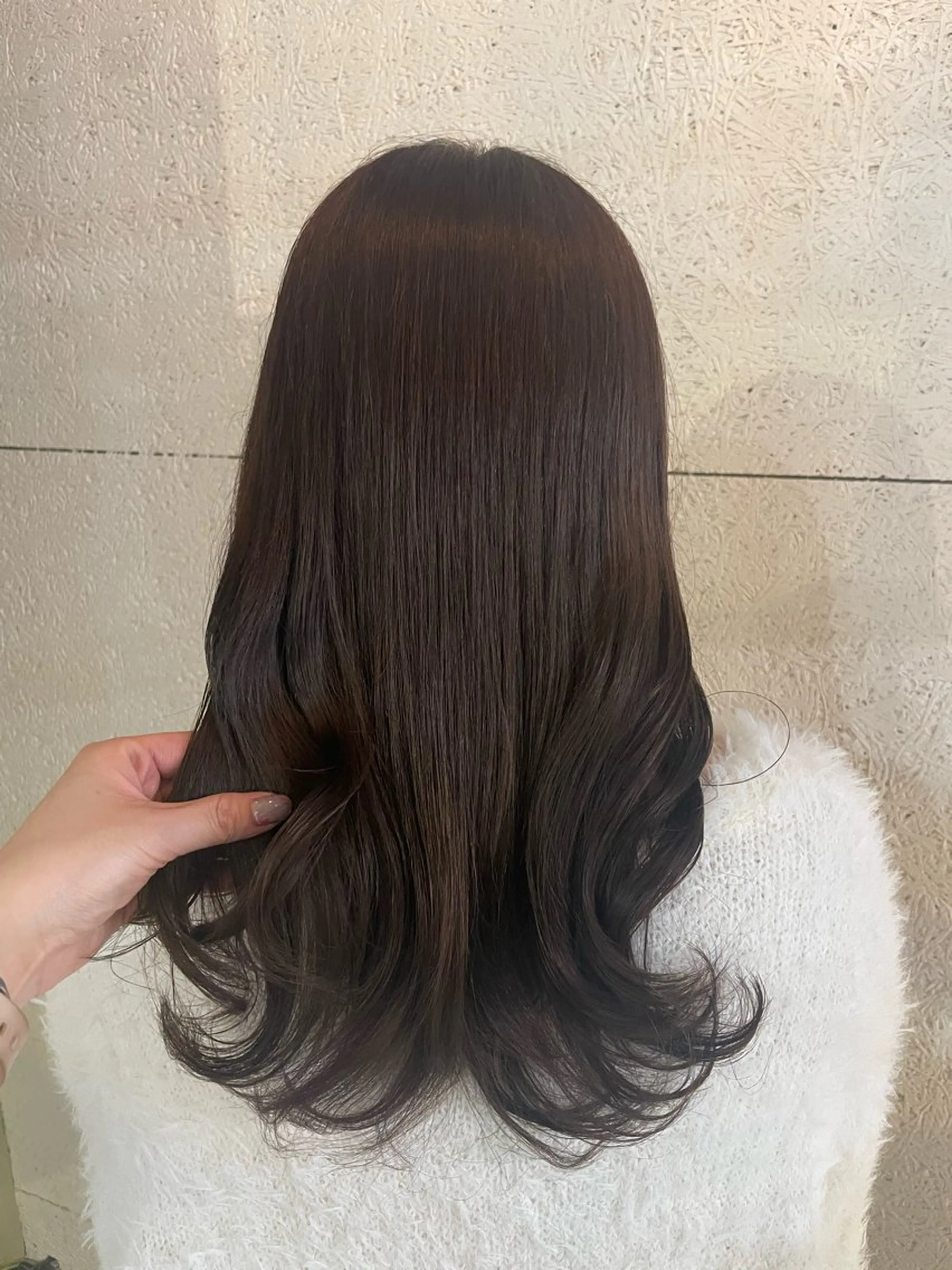 セミロング カラー ブラウンカラー 透明感カラー ラベンダーカラー ミユウ /札幌美容師のヘアスタイル