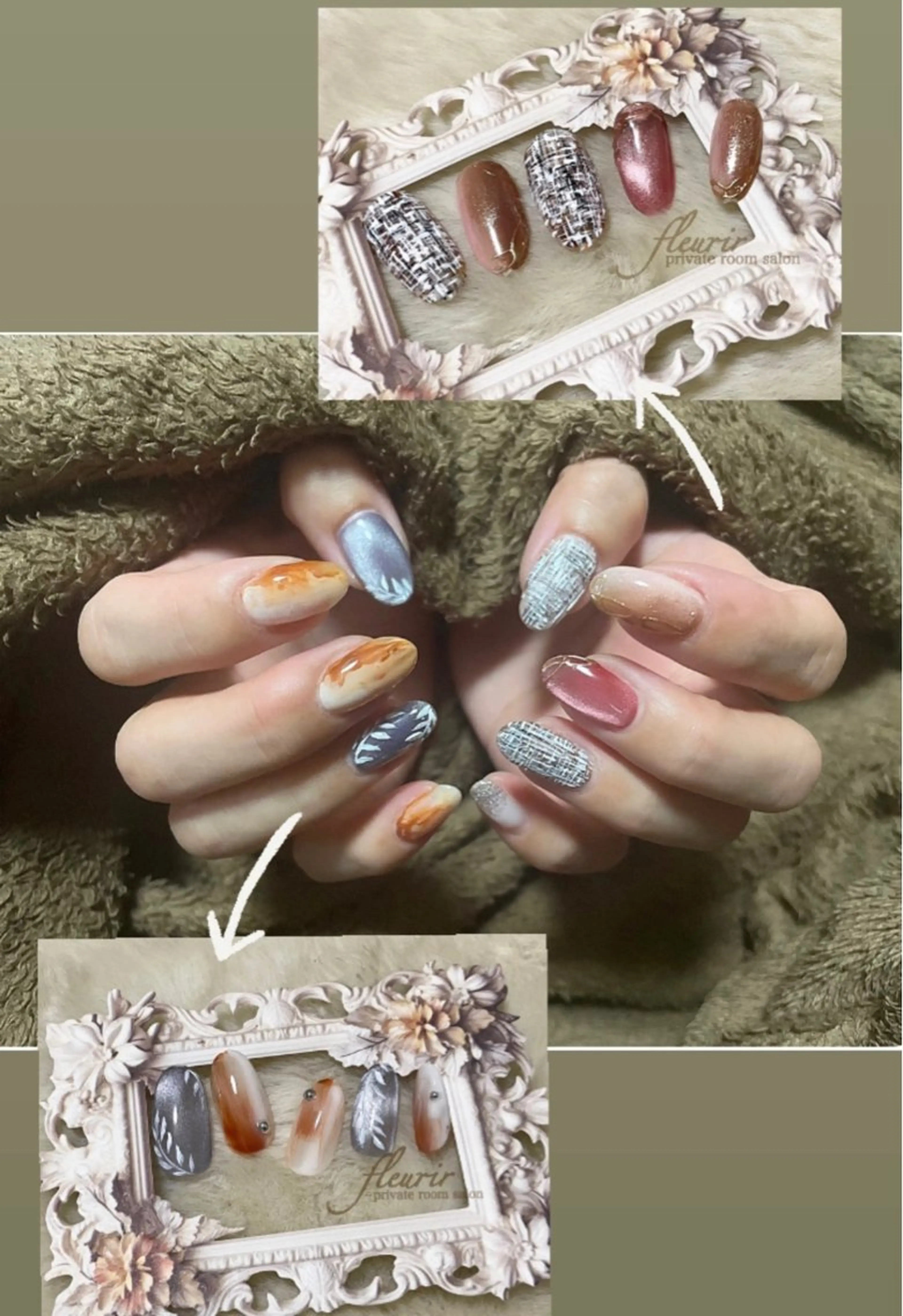 ネイル マグネットネイル フルリール 【プライベートサロンのネイルデザイン