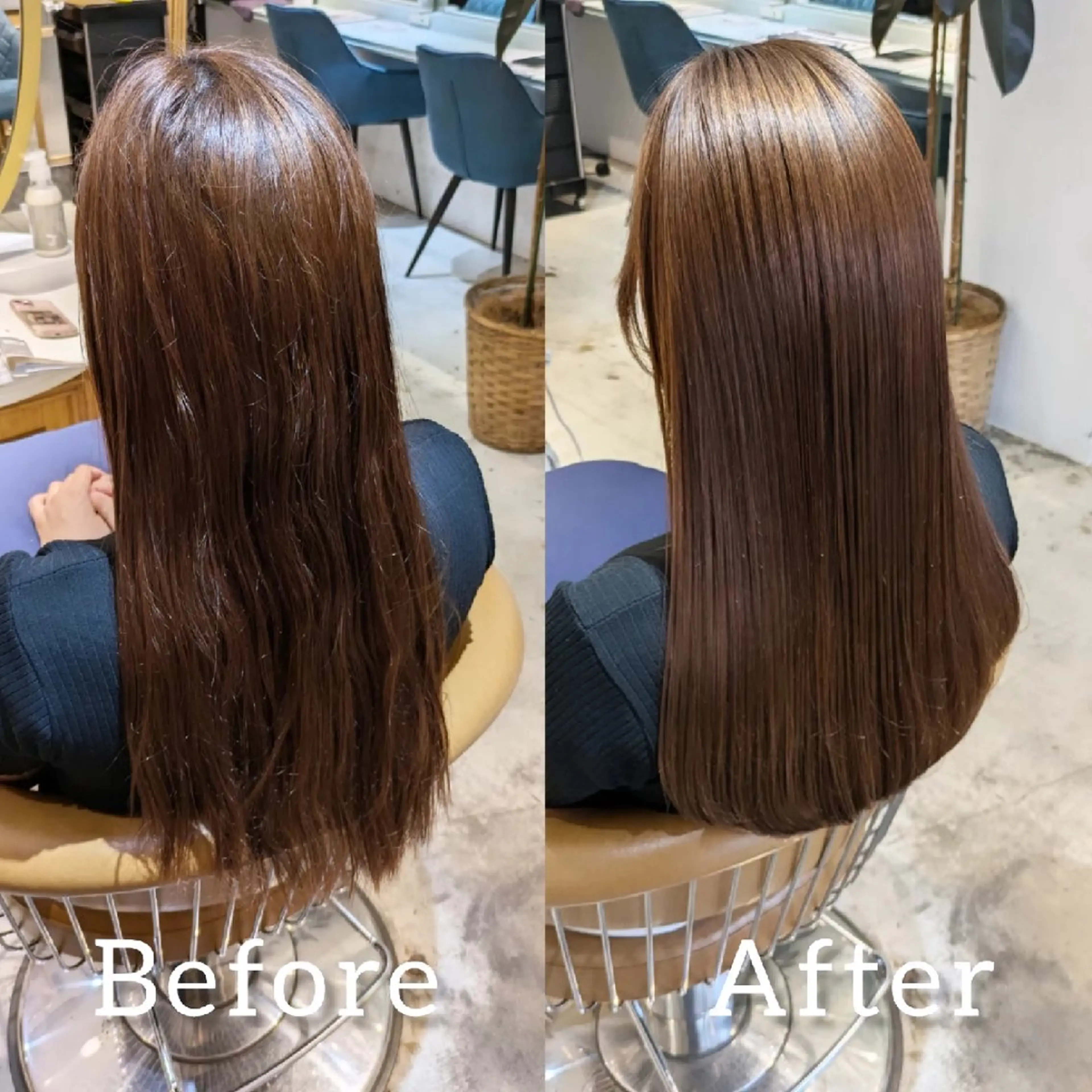 ロング カット 縮毛矯正 トリートメント 縮毛矯正/レイヤー 💎やまもとちひろのヘアスタイル