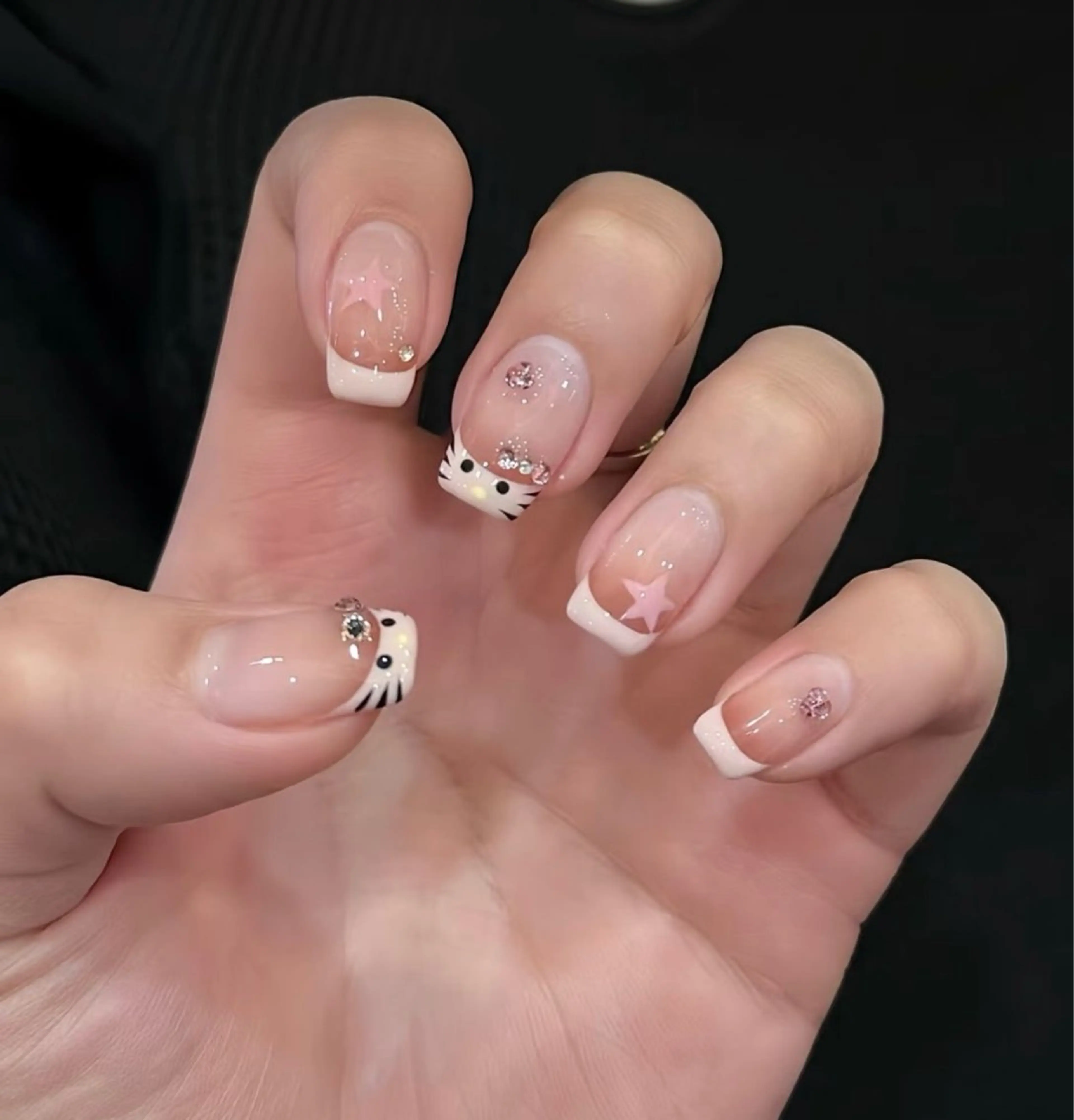 ネイル 韓国ネイル 持ち込み ニュアンスネイル ネイルチップ ハンドネイル TABI ANA.CHUOのネイルデザイン