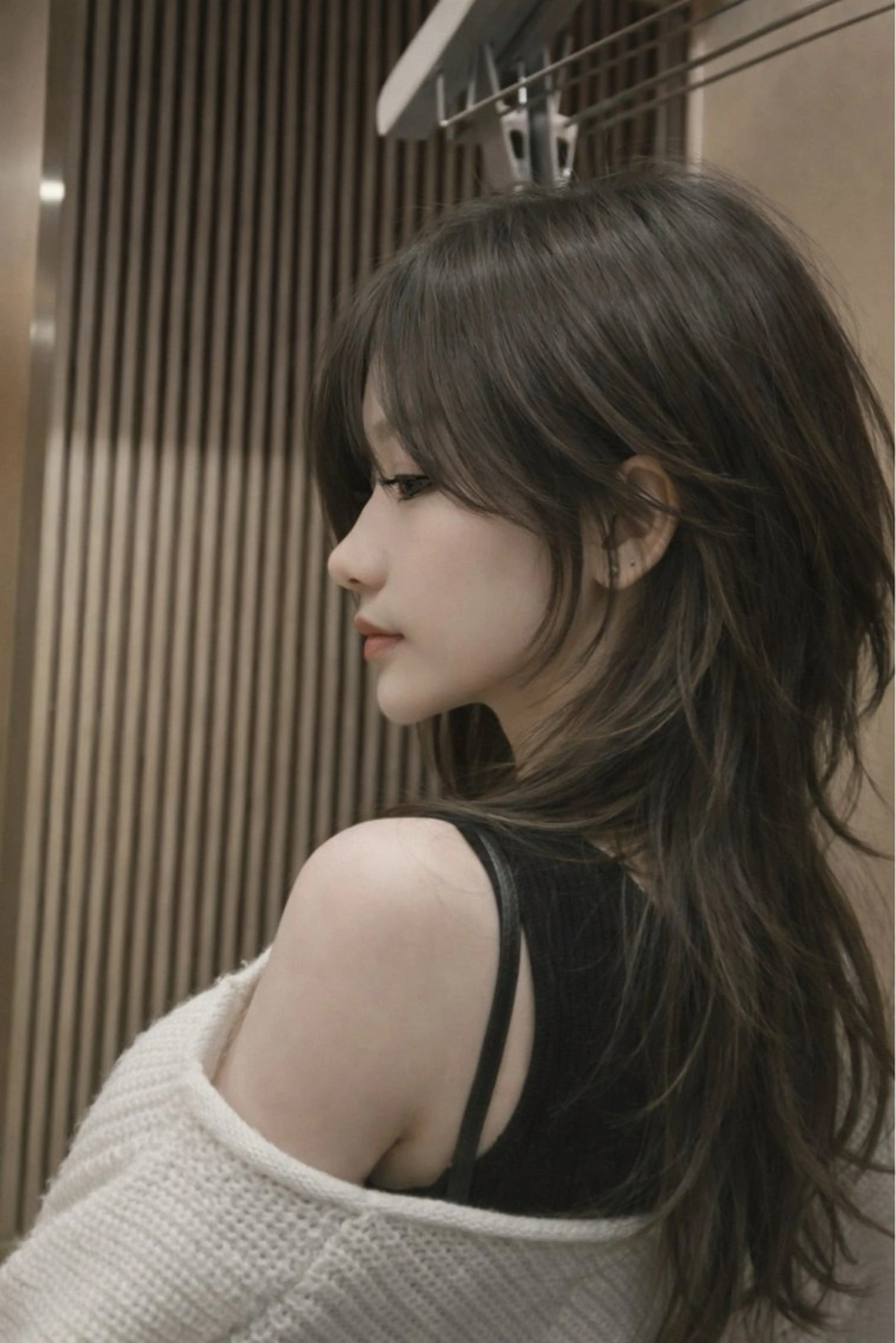 セミロング カラー カット ヘアカラー トリートメント y2k✩︎⡱レイヤー ウルフ/オリーブ🍀のヘアスタイル