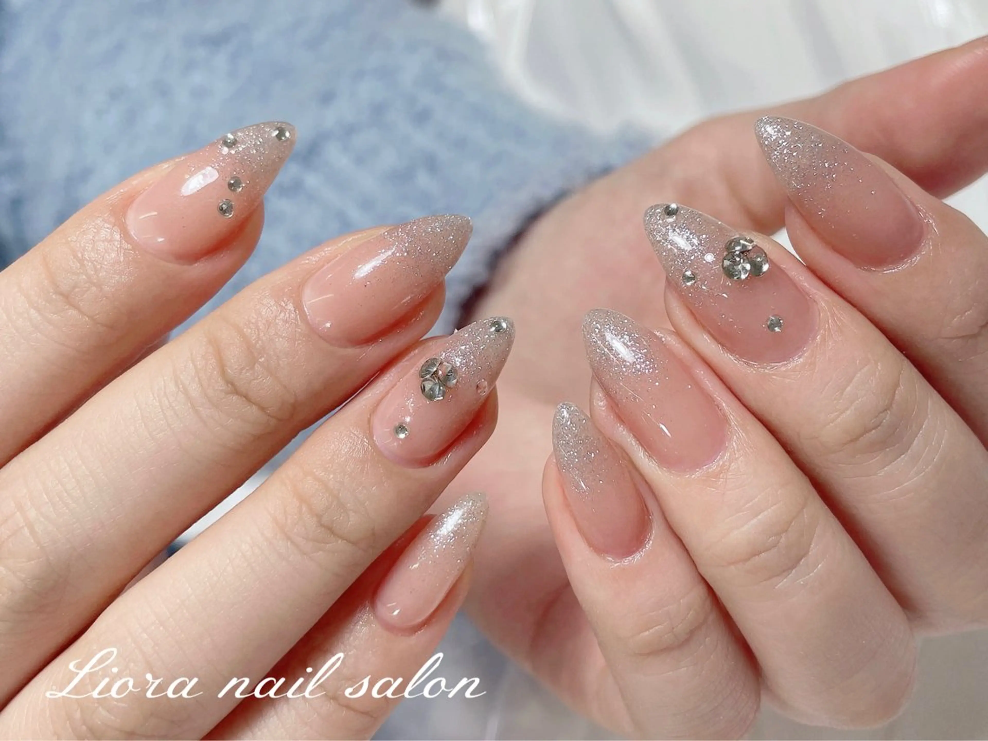 ネイル チークネイル フットネイル フレンチネイル ジェルネイル ガーリー ハンドネイル Liora nail 1のネイルデザイン