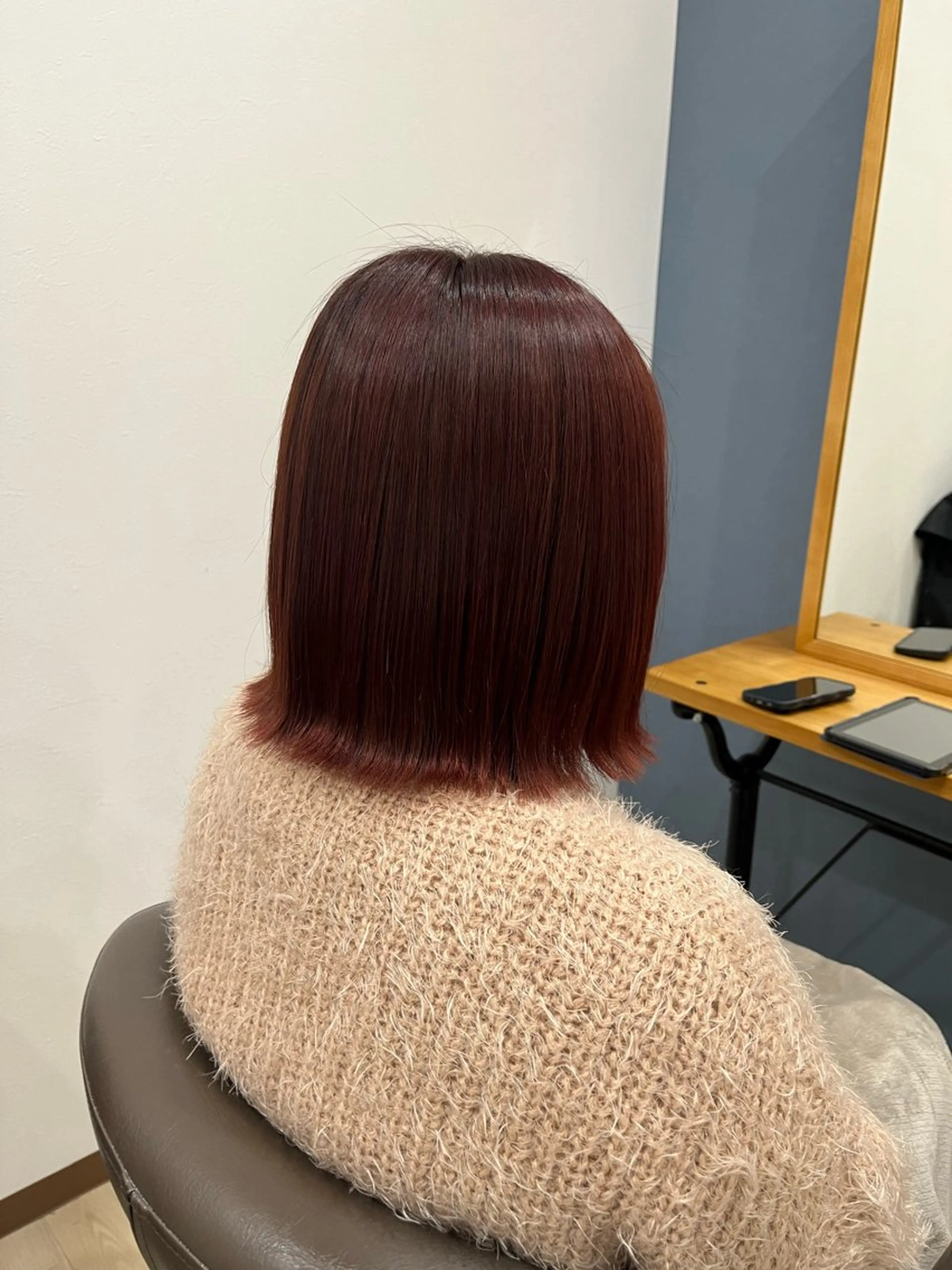 ミディアム カラー ボルドーカラー メンズサロンクロ所属・今井 匠のヘアスタイル