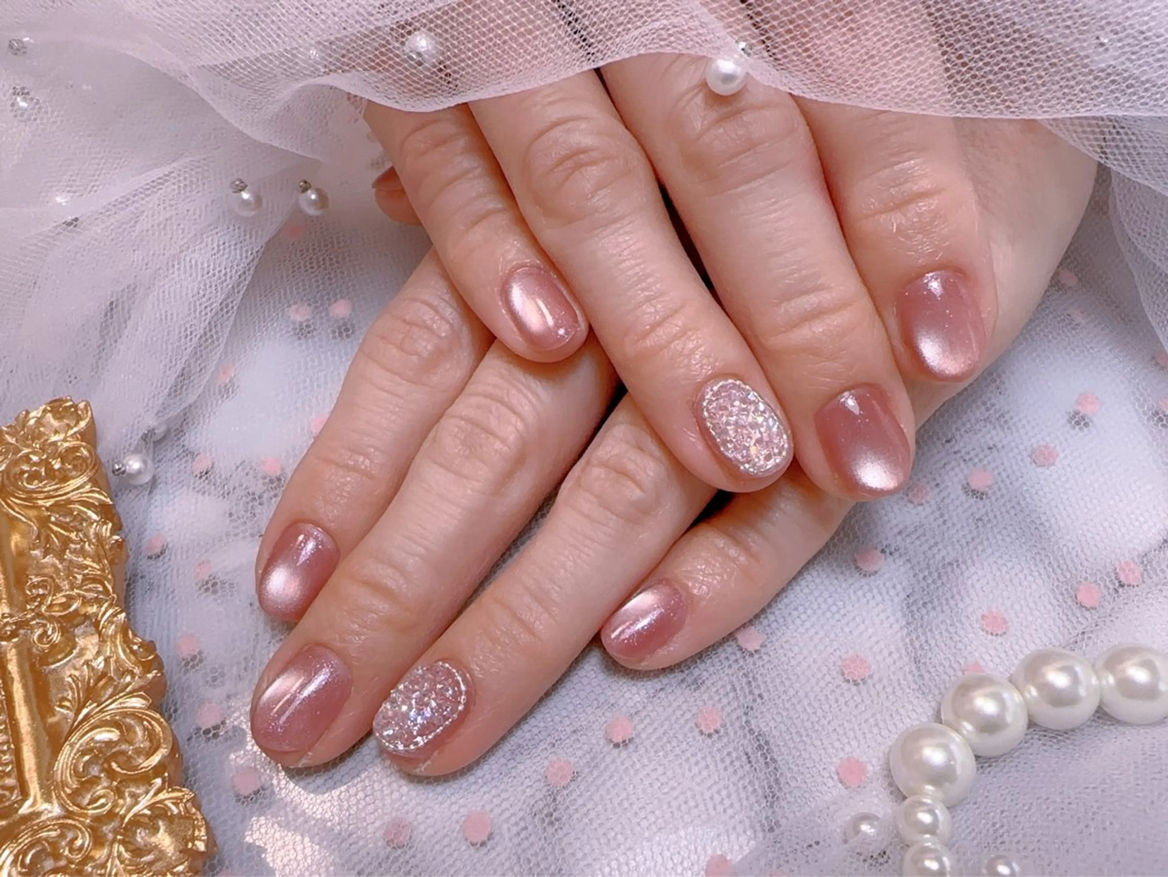 ネイル オーロラネイル フットネイル 韓国ネイル ラメ(グリッター) ラメグラデーション その他(ネイル) Belle nail salon 新小岩のネイルデザイン