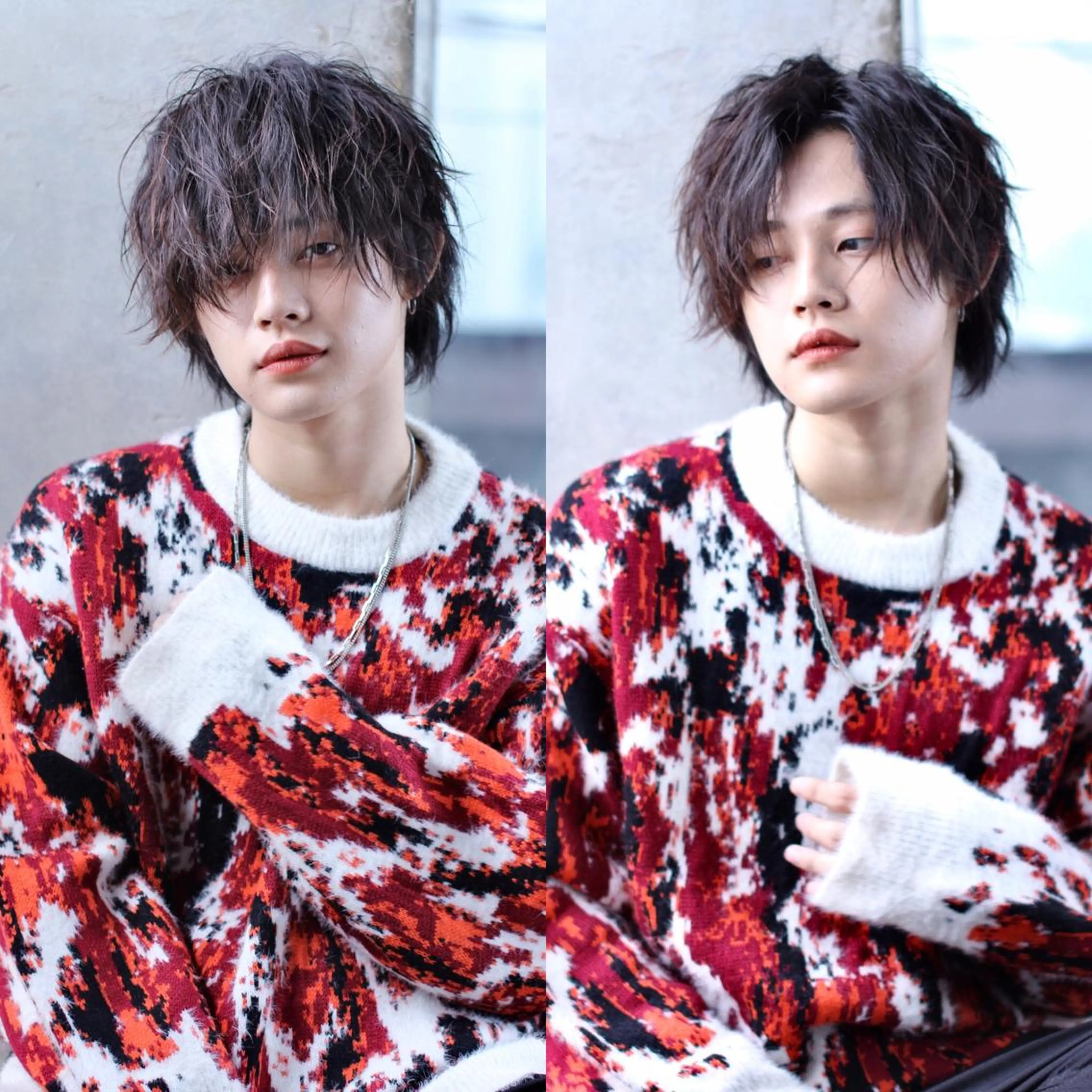 メンズ センターパート メンズパーマ メンズウルフカット ウルフカット 【メンズ特化】 ムネカタ アキトのヘアスタイル