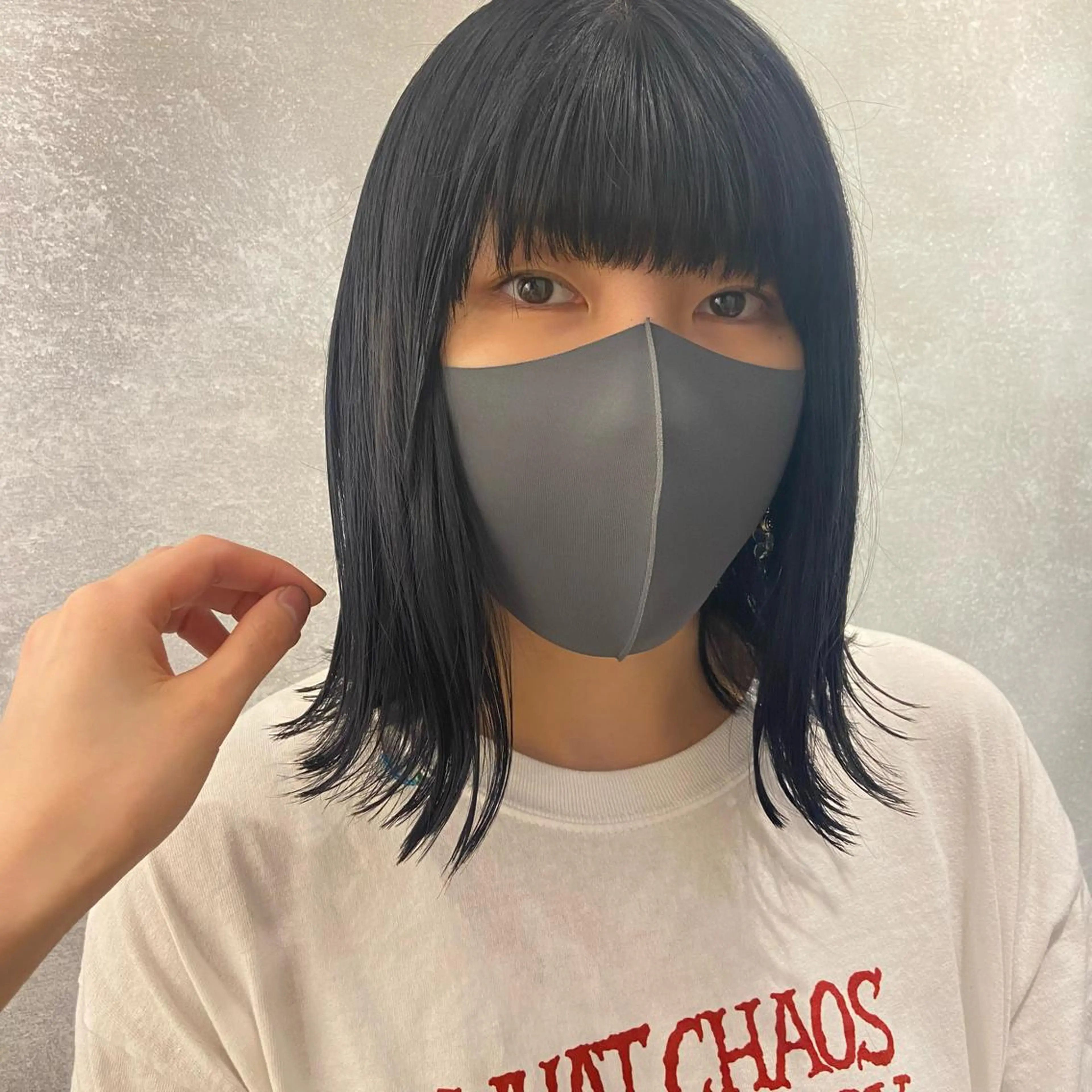 ショート カラー ヘアアレンジ 黒髪 ブルーカラー ブルーブラック ボブ BEKKAN by youres hair所属・髪質改善 永田零亜のヘアスタイル