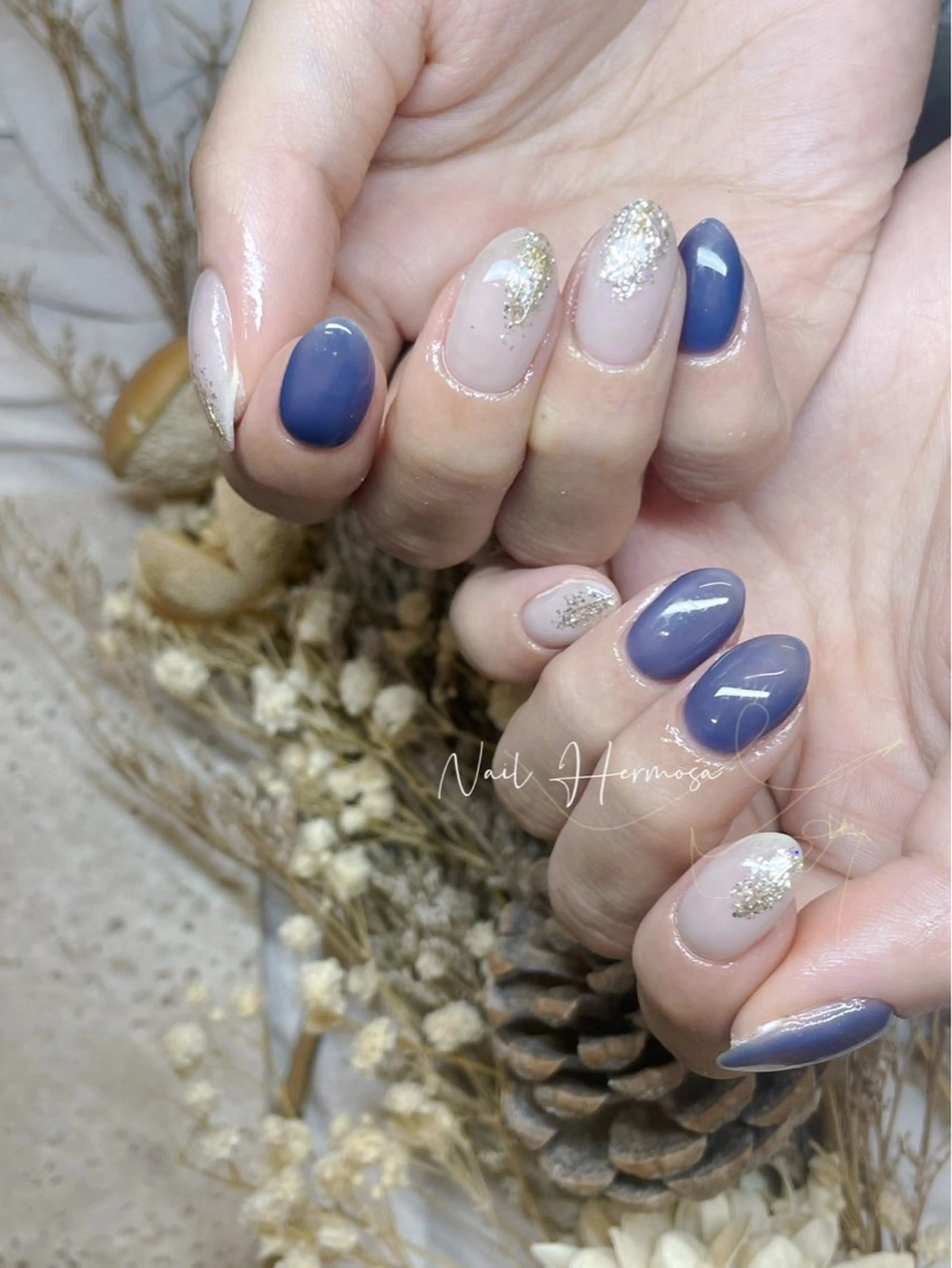 ネイル 長さ出し フラッシュネイル フットネイル ジェルネイル マグネットネイル ハンドネイル エルモサ YURIKAのネイルデザイン