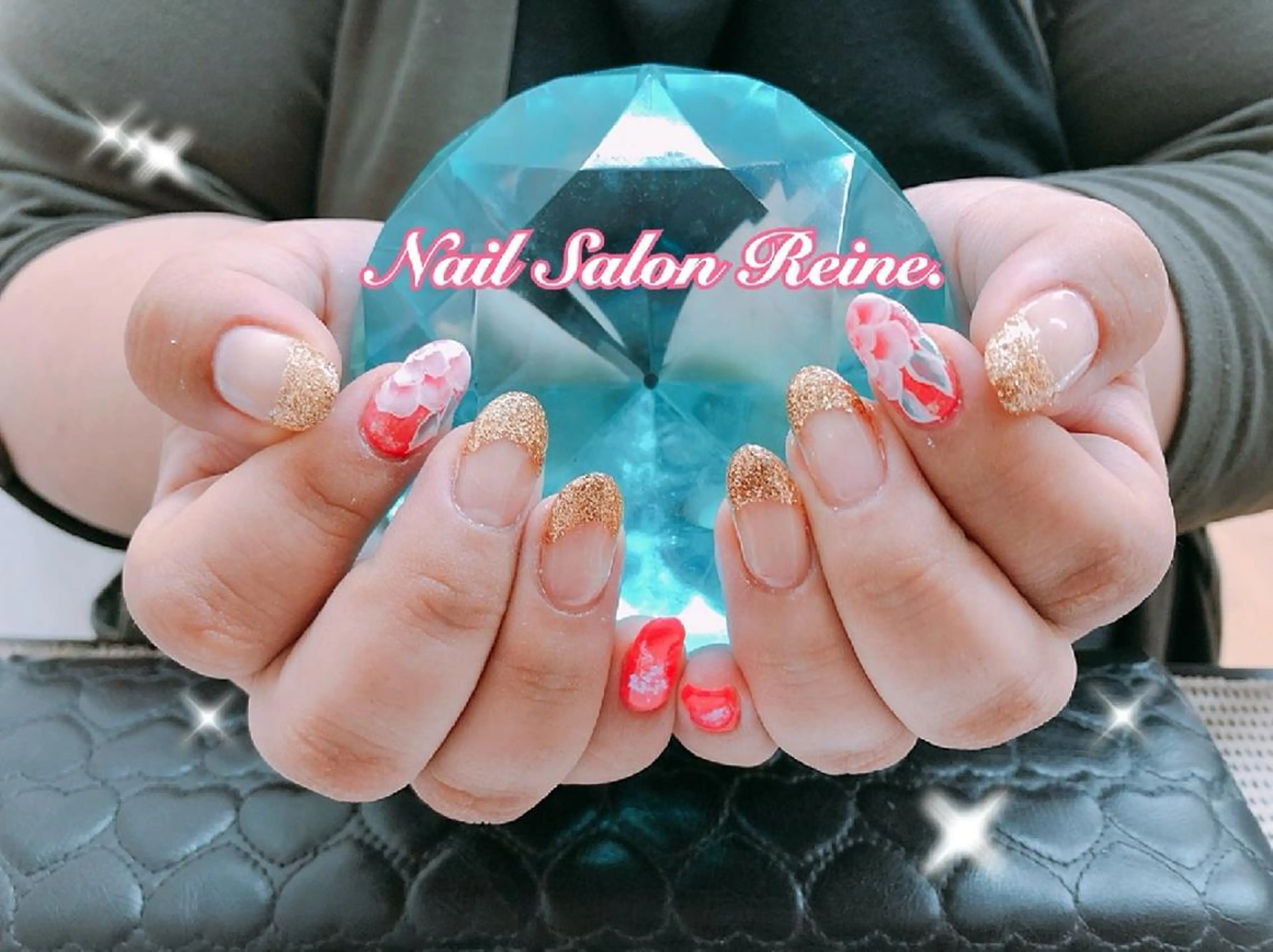 ネイル アートネイル フレンチネイル グラデーション ラメ(グリッター) Nailsalon Reine所属・玉栄 伶奈のネイルデザイン