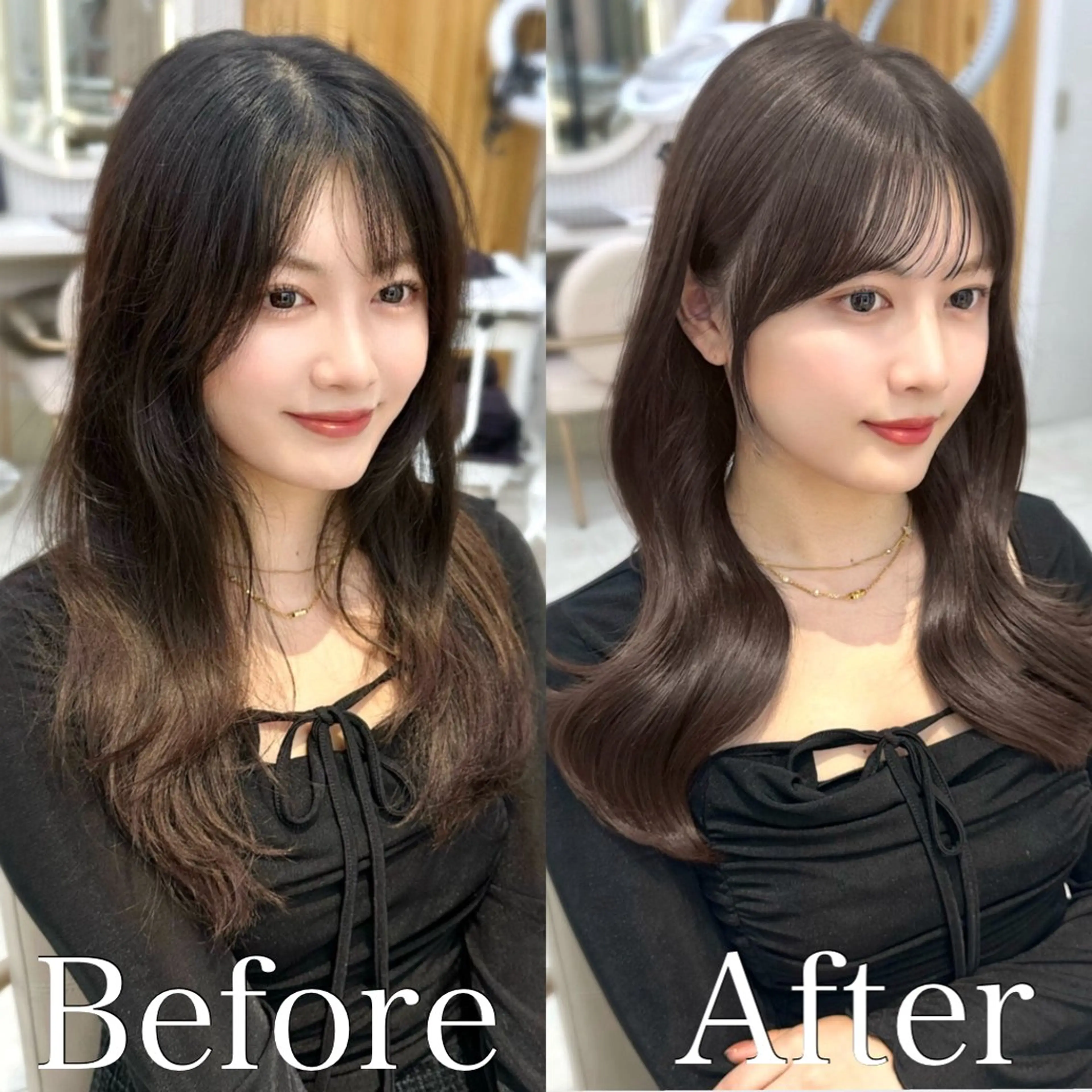 ミディアム カラー カット ヘアカラー トリートメント 🇰🇷韓国風くびれ ヘア🇰🇷中村優大のヘアスタイル