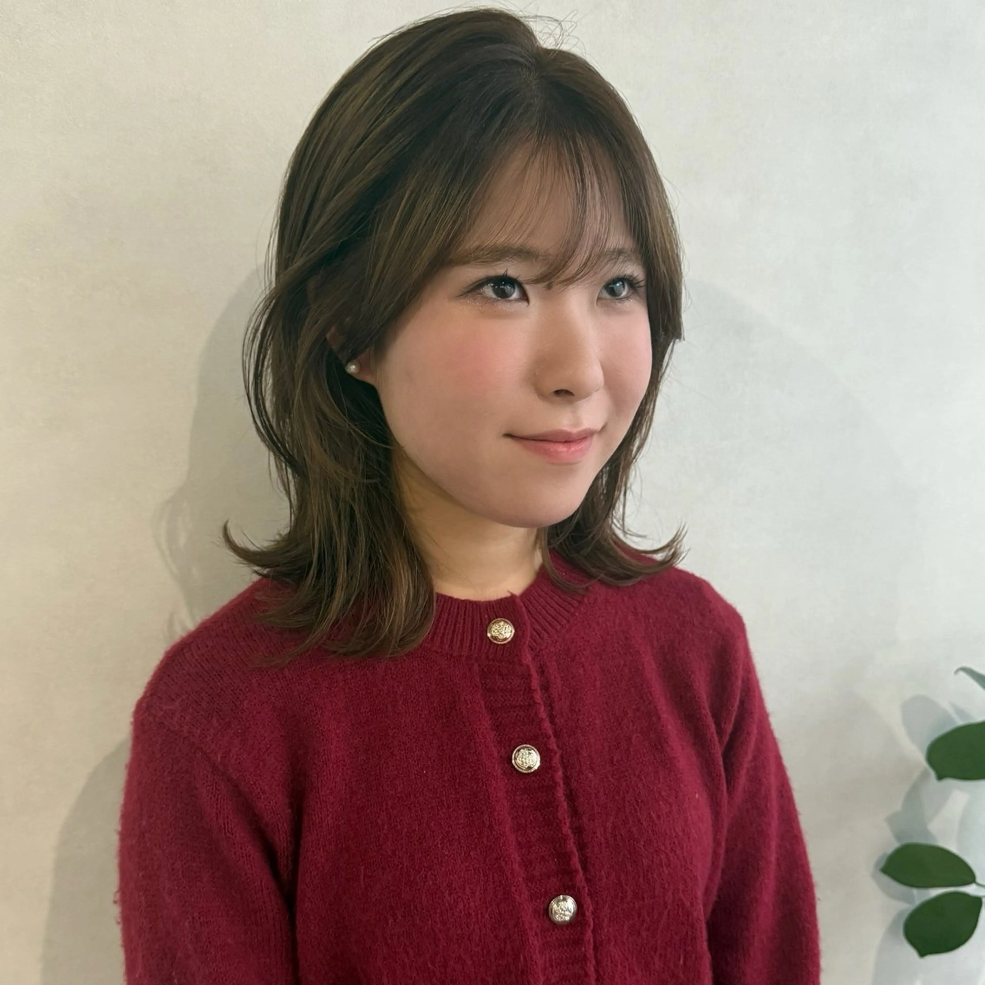 ミディアム サイドバング 小顔カット カット ヘアカラー トリートメント ボブレイヤー/くびれ ヘア/タイラユリ🍋のヘアスタイル