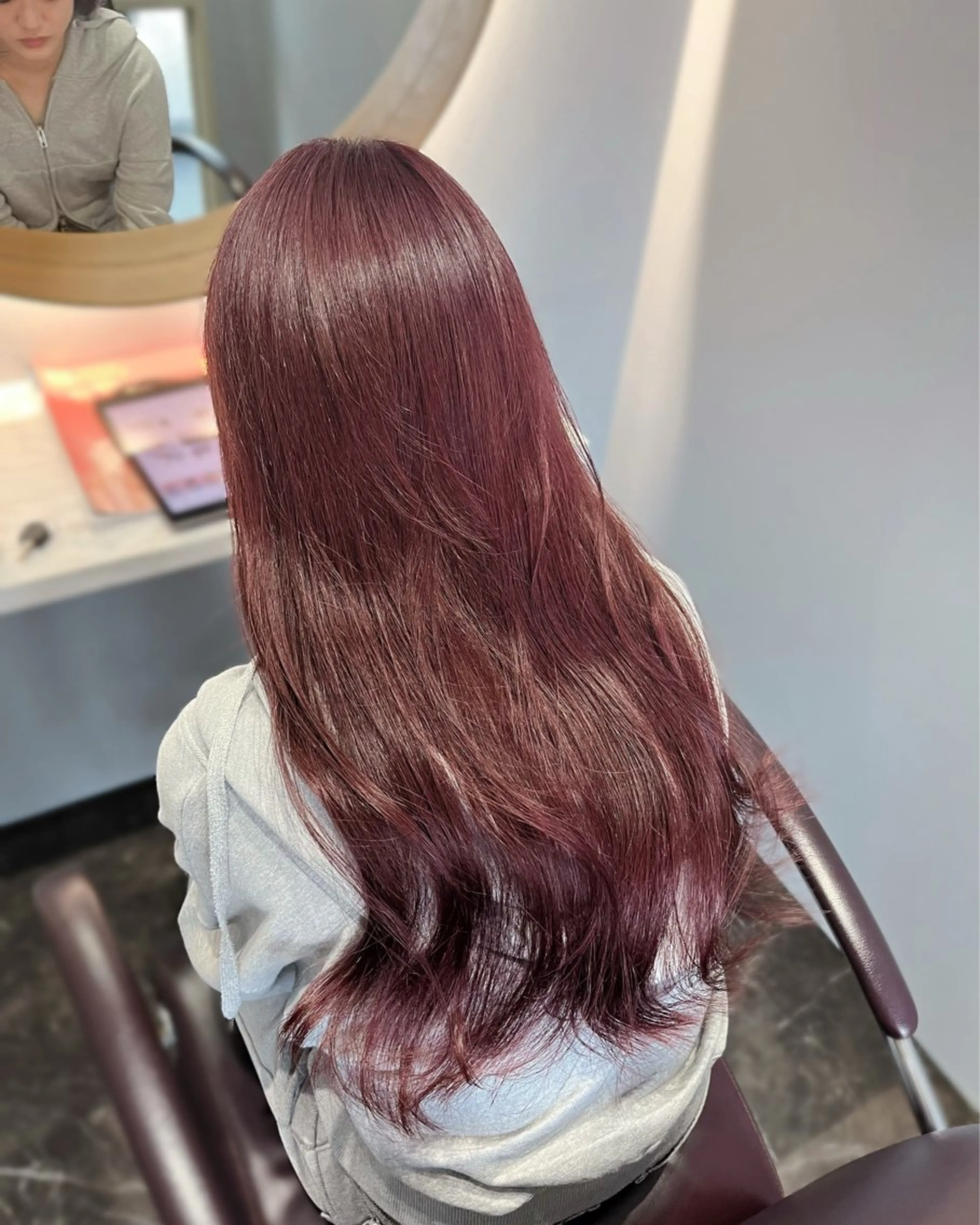 ロング ピンクラベンダー 韓国ヘア/髪質改善 /艶カラー/sahoのヘアスタイル