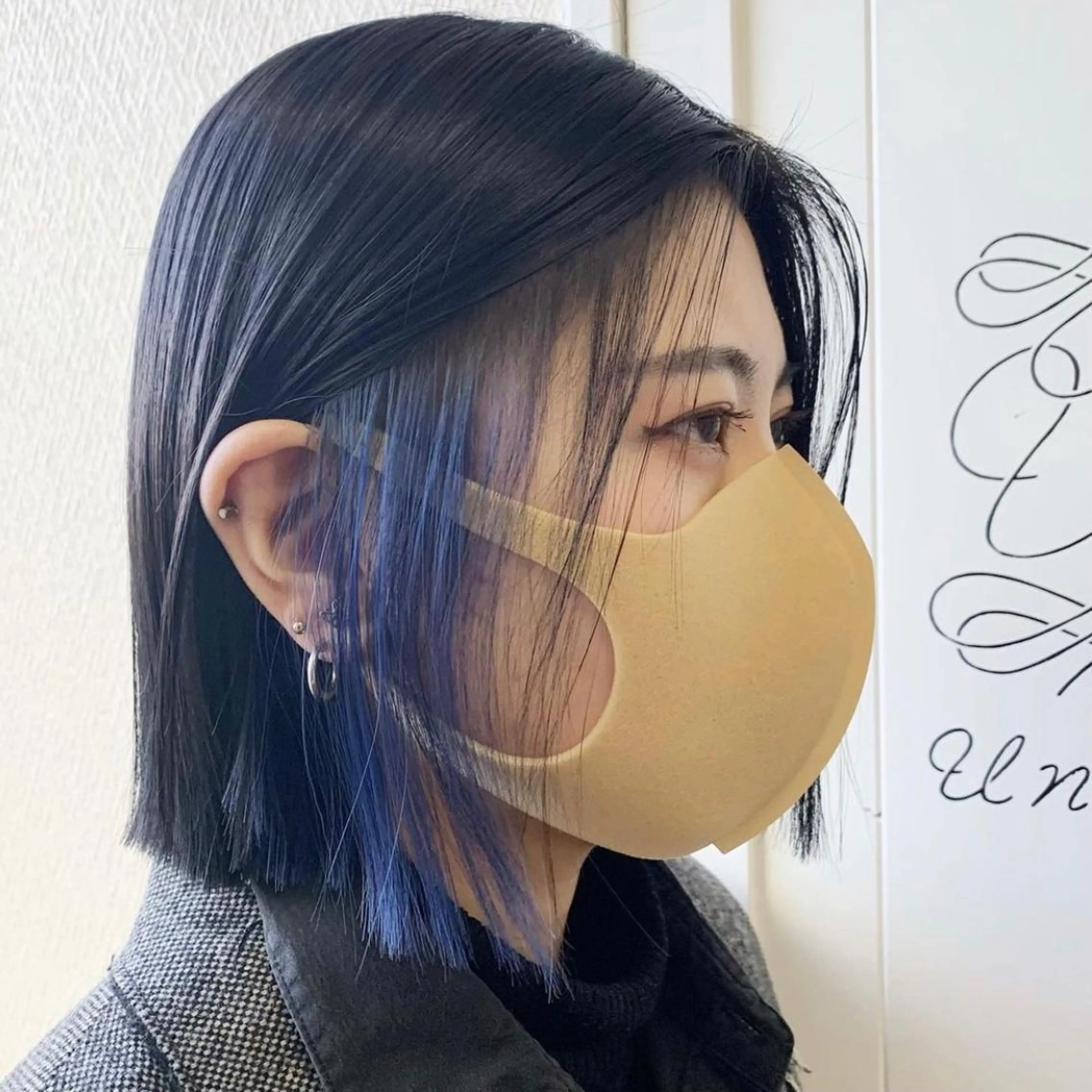 ミディアム カラー ブルーカラー インナーカラー 韓国ヘア /男女❄️ 細江 美紅のヘアスタイル