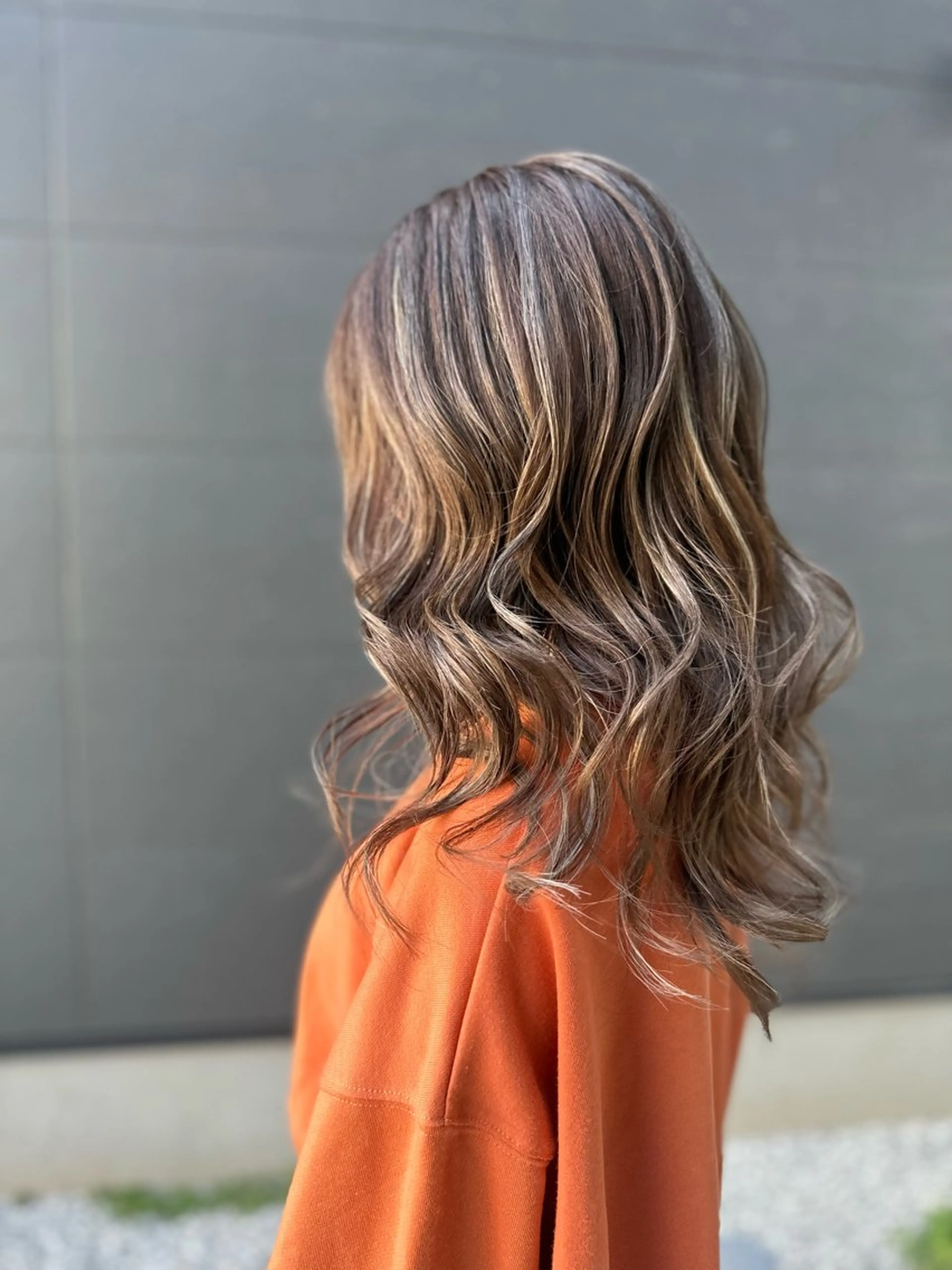 セミロング カラー カット ヘアカラー K Harukaのヘアスタイル