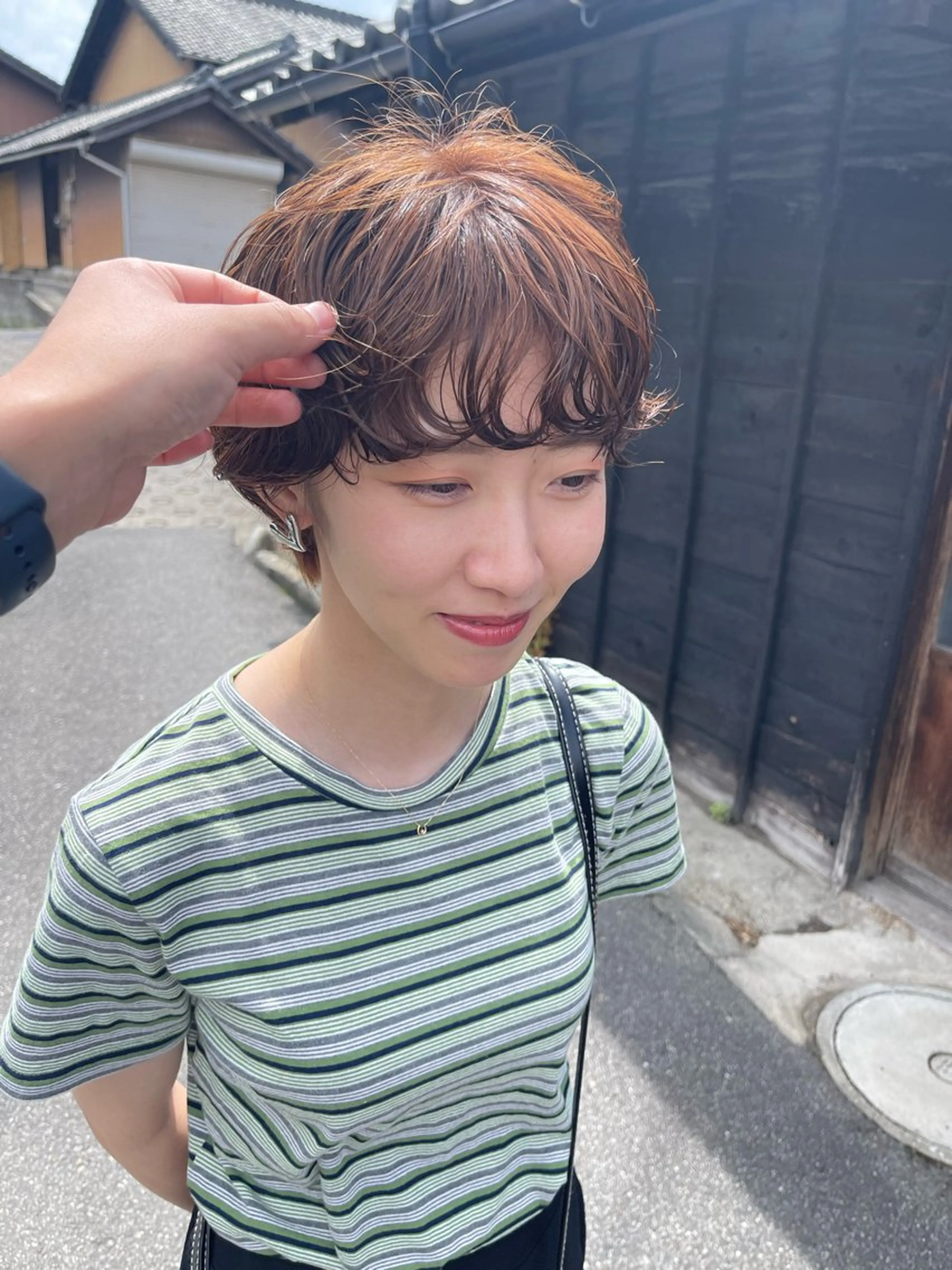 ショート パーマ ショートボブ ボブ ショートヘア カット パーマ トリートメント 石原圭悟 /ショート/艶カラーのヘアスタイル