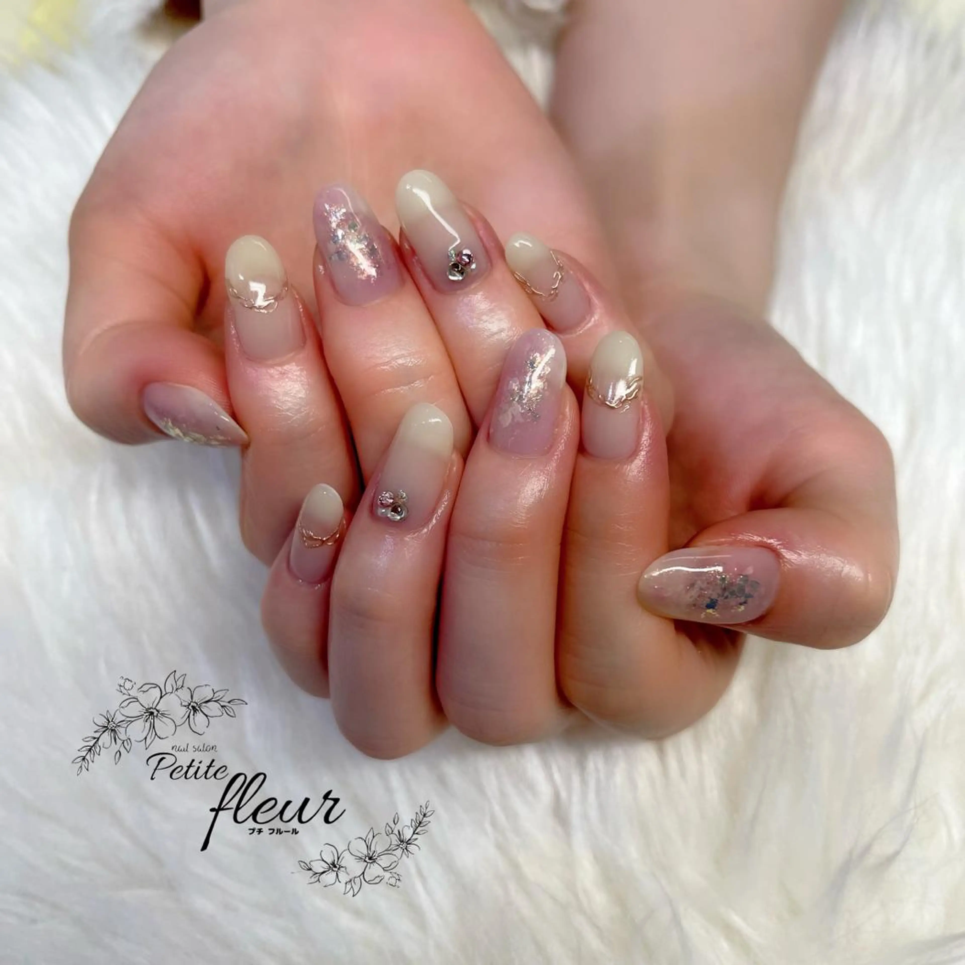 ネイル ニュアンスネイル ピンク ❁⃘*。Petite fleur❁⃘*りさのネイルデザイン