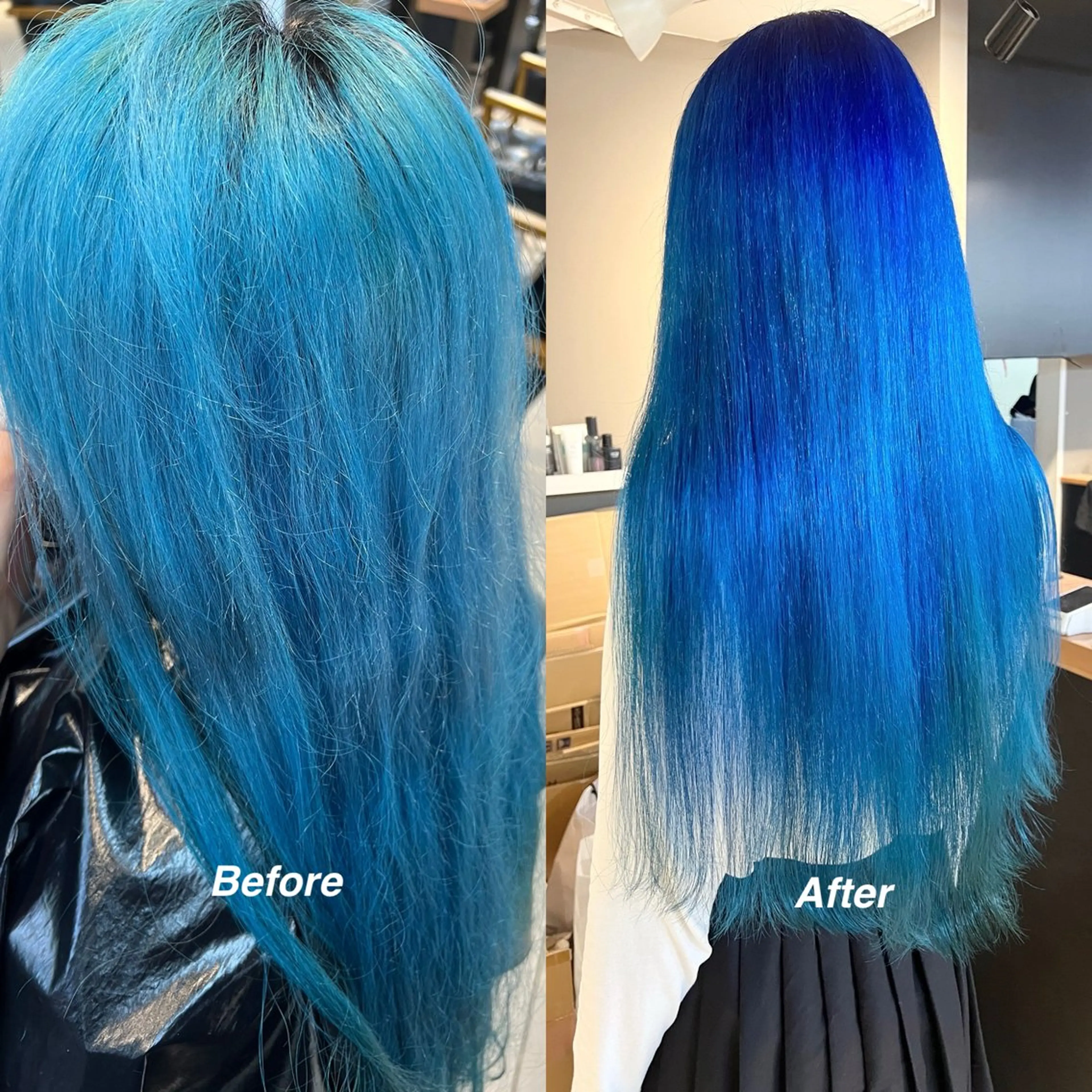 ロング カラー ブリーチ ブルーカラー daiki 原宿のヘアスタイル