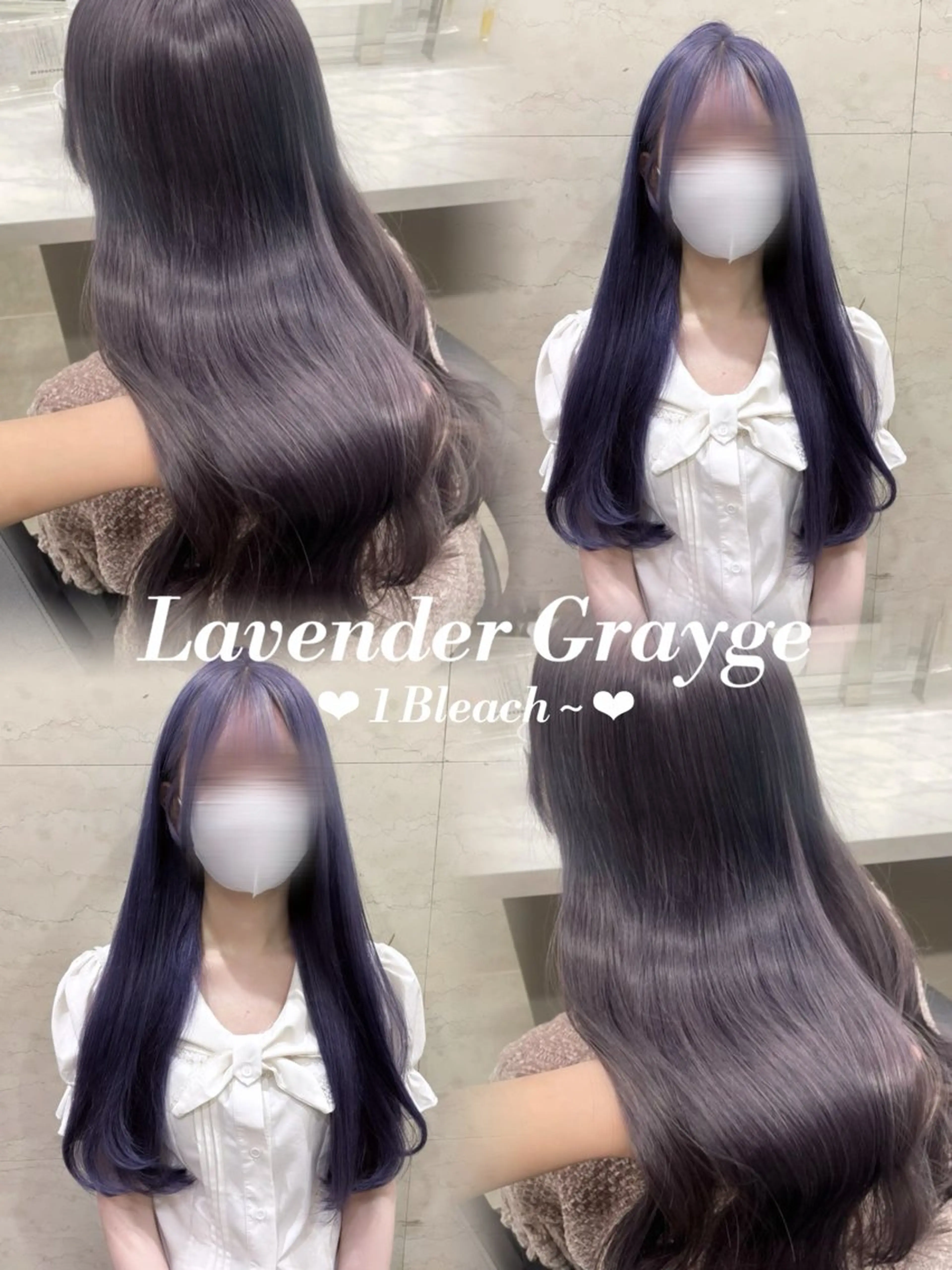 ロング カラー ブリーチ 透明感カラー グレージュ ラベンダーカラー ラベンダーグレージュ ヘアカラー enne栄店 fukaのヘアスタイル