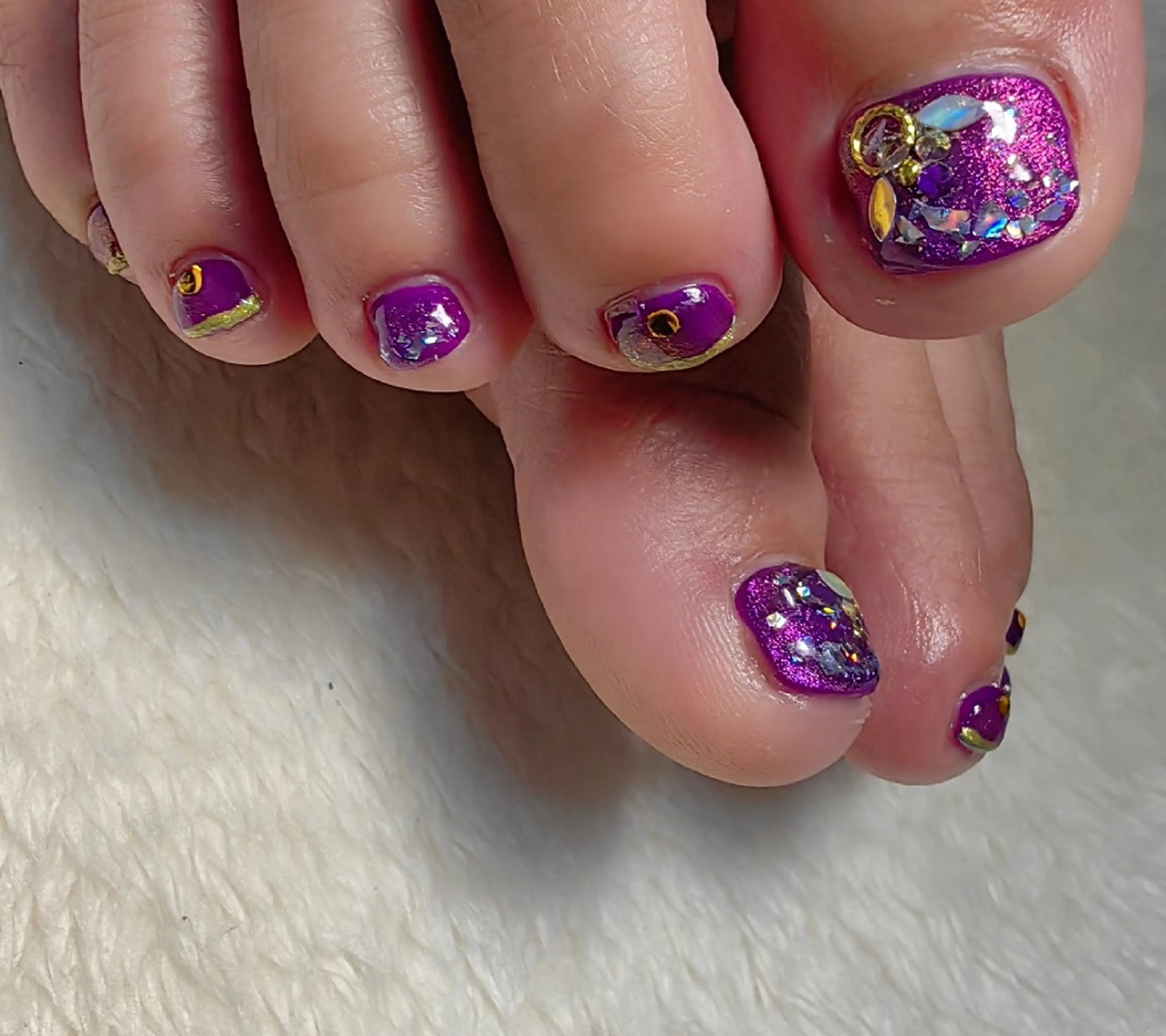 ネイル パープル フットネイル reve あやののネイルデザイン