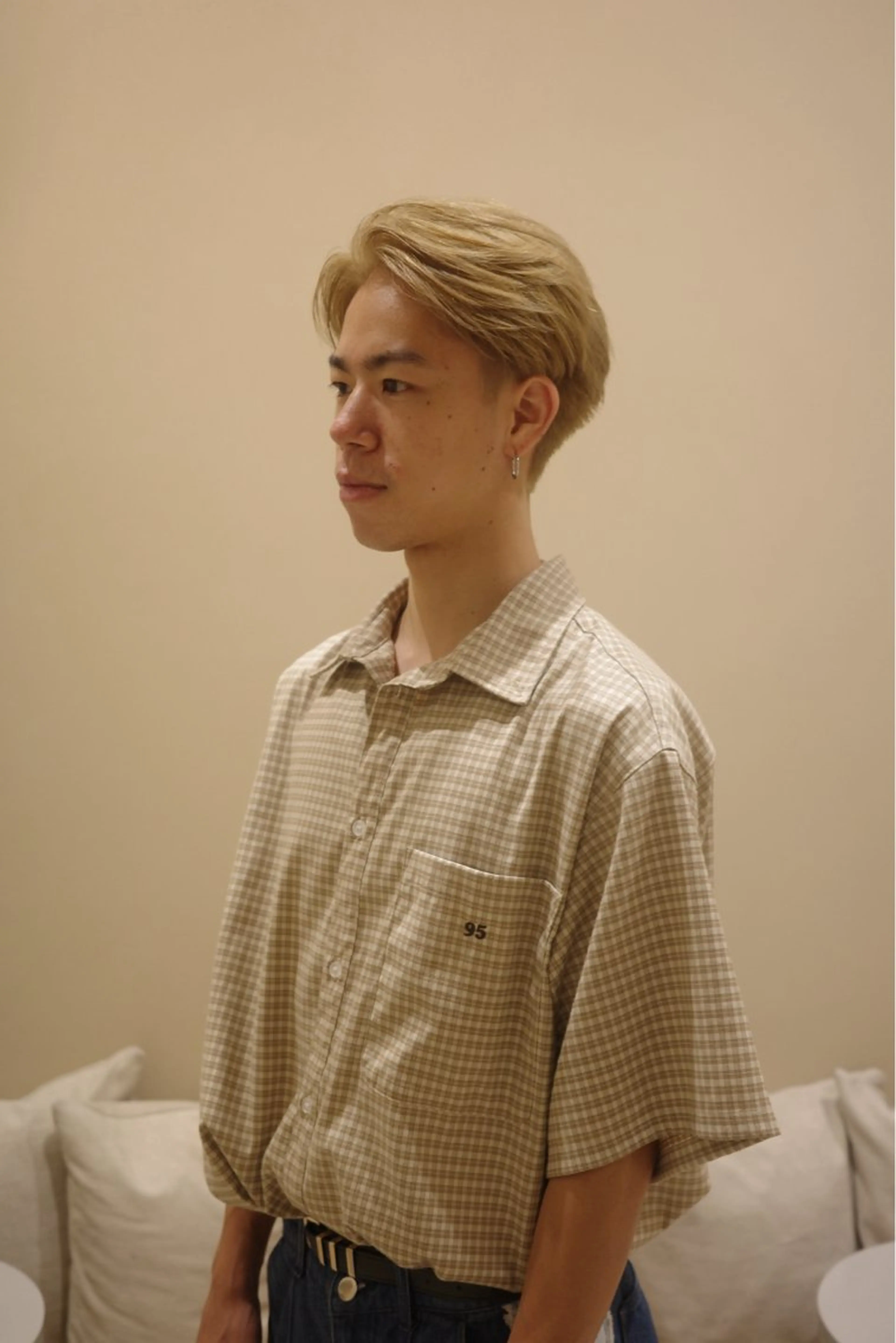 ショート メンズ 韓国ヘア/髪質改善/ レイヤー/ブラウンのヘアスタイル