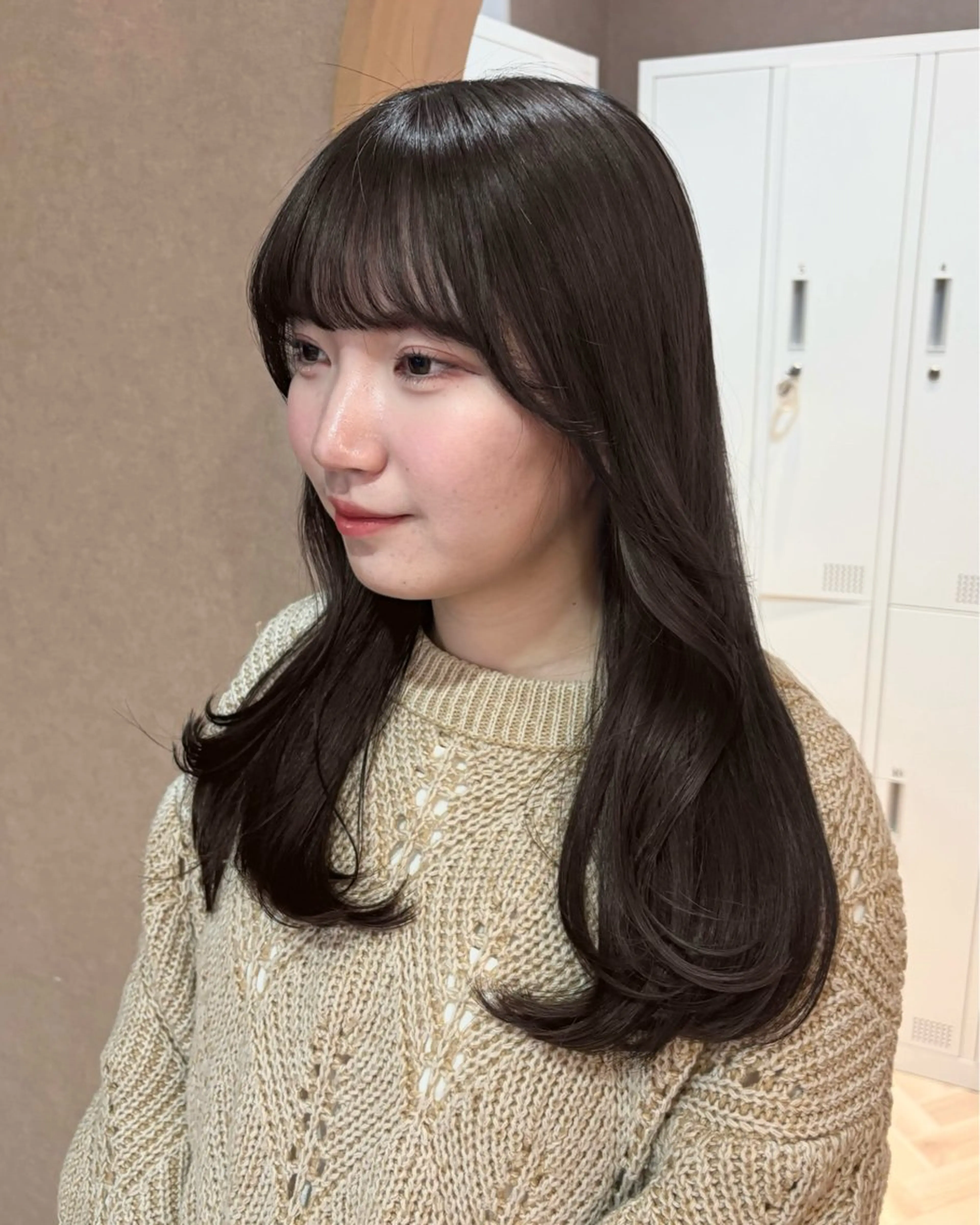 セミロング カット ヘアカラー トリートメント 似合わせ/ベージュ /レイヤー/りほ🤍のヘアスタイル