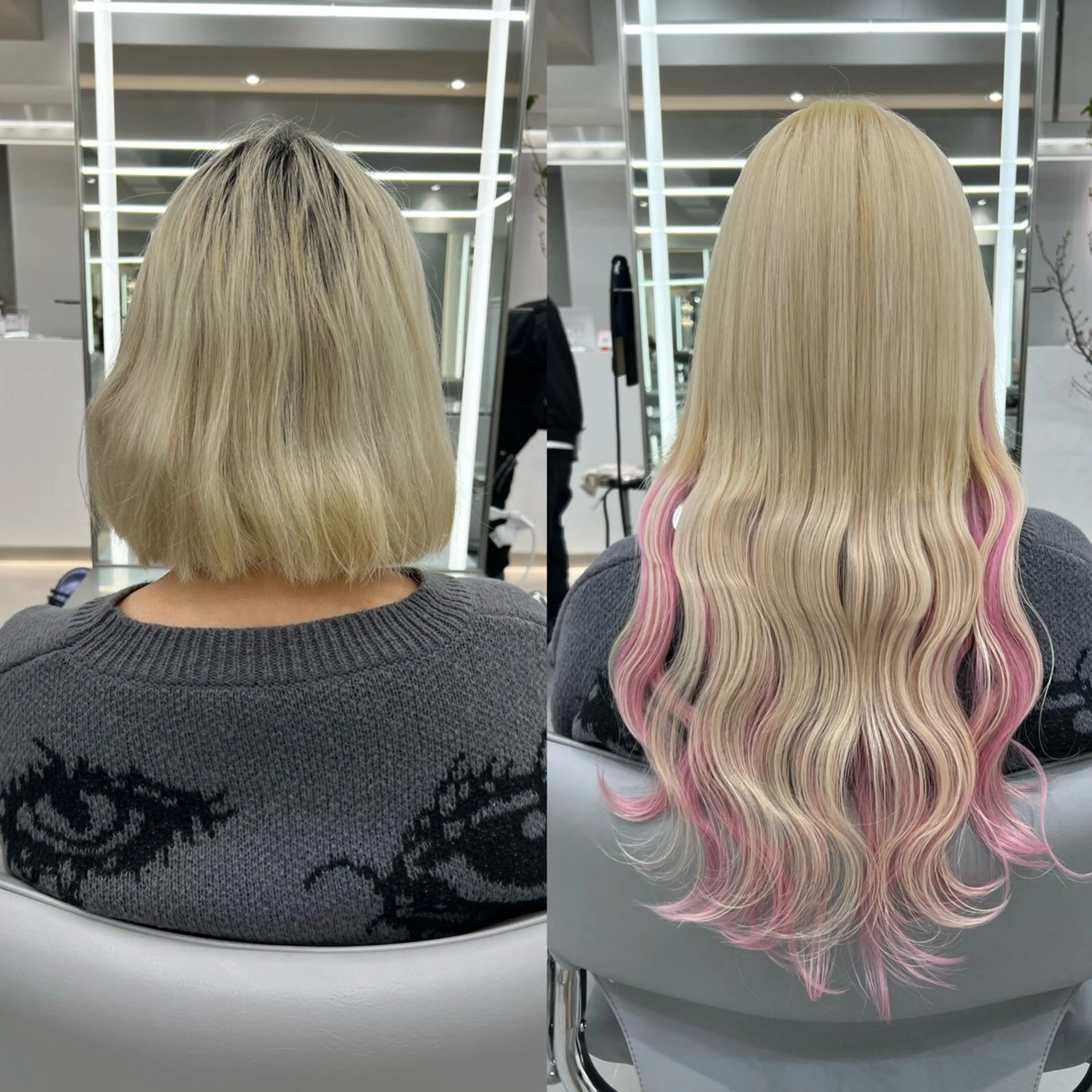 ロング カラー ヘアアレンジ シールエクステ アッシュ バレイヤージュ ベージュカラー 黒髪 カット ヘアカラー エクステ ar+ ❤︎ maiのヘアスタイル