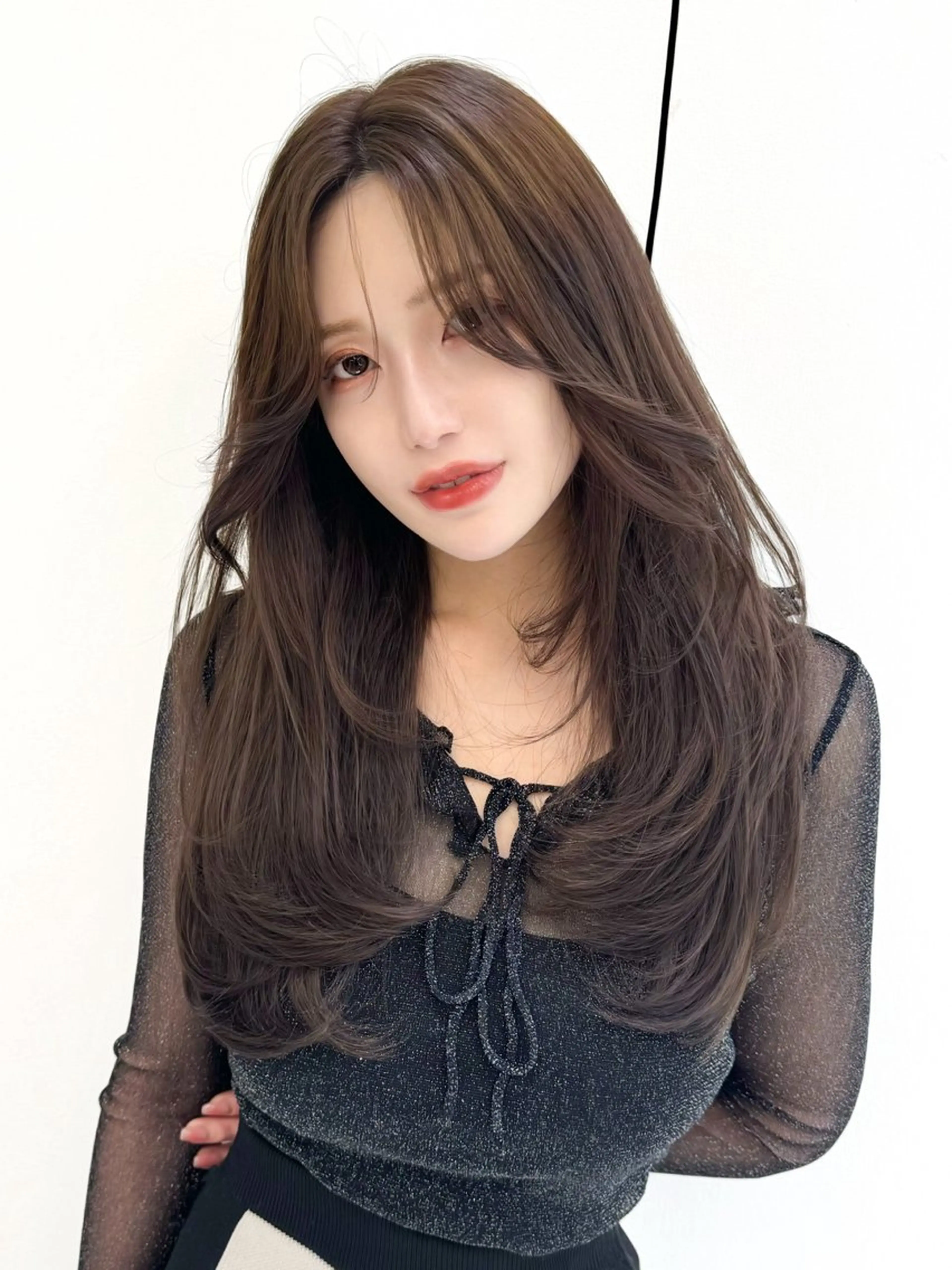 ロング カラー 韓国ヘア♡ 顔まわりカットayaのヘアスタイル