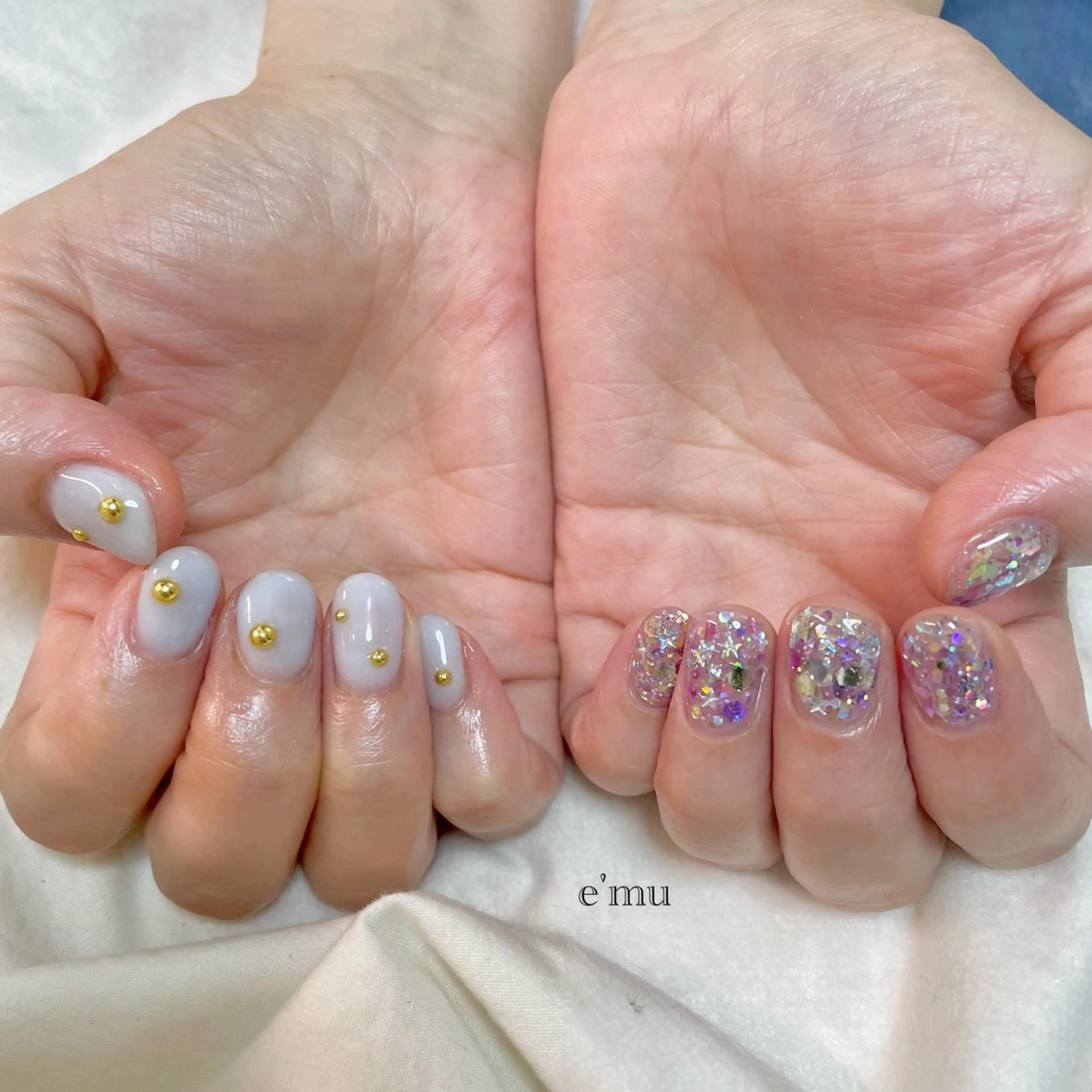 ネイル キラキラネイル ハンドネイル nail salon e'mu💐のネイルデザイン
