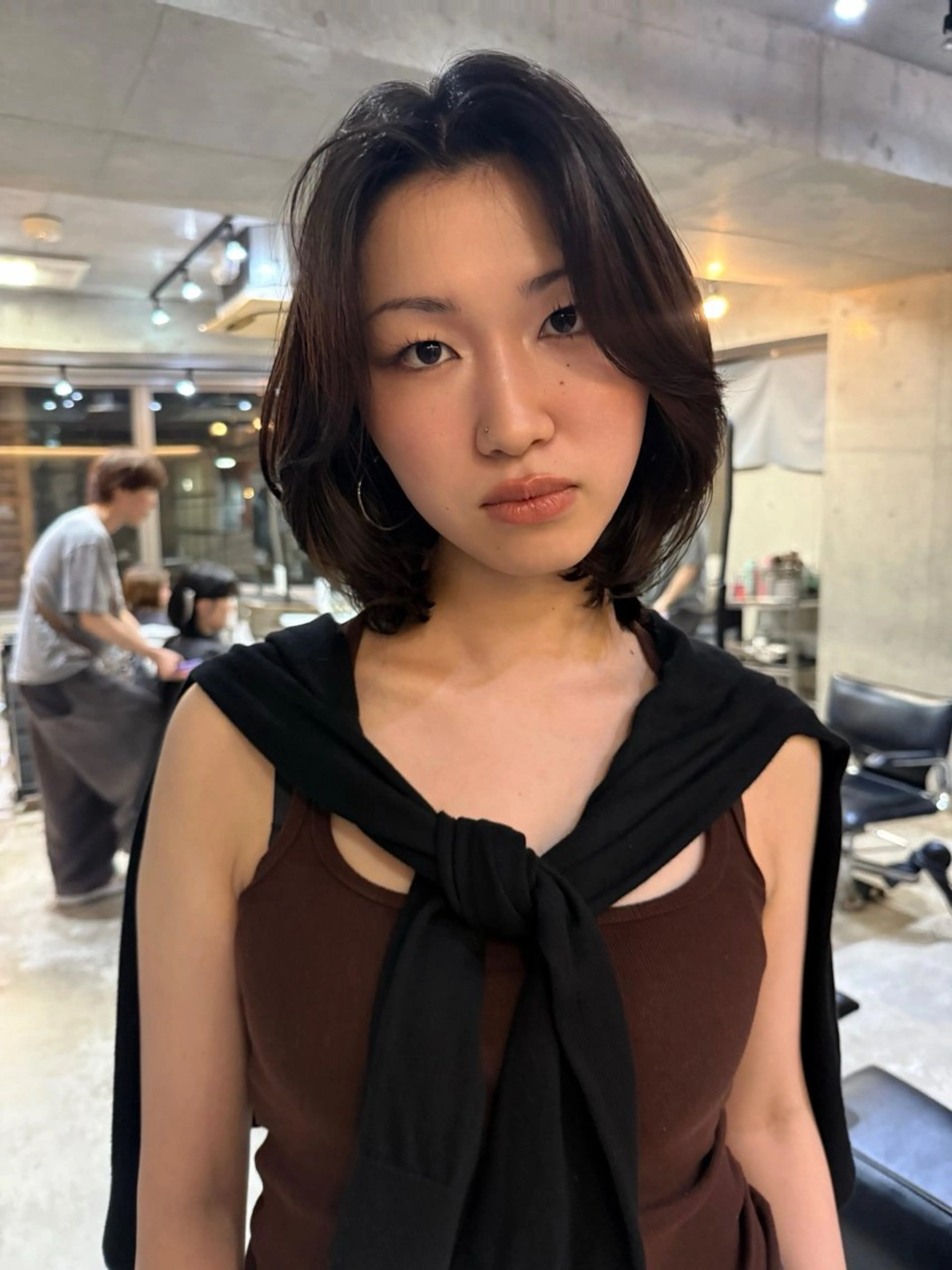 ミディアム レイヤーカット カット レイヤーカット\ウル フ　chinatsuのヘアスタイル