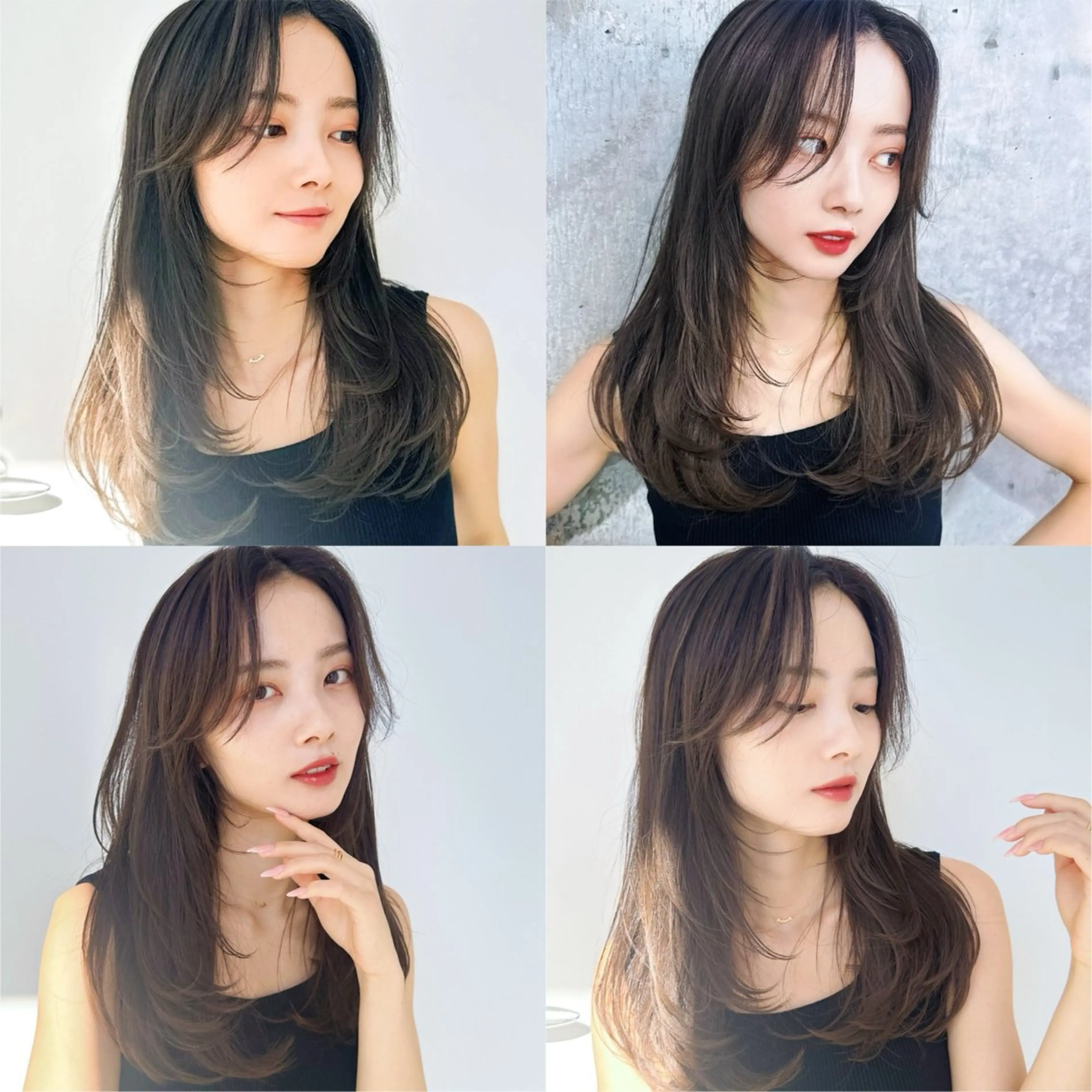 セミロング カラー 髪質改善 韓国風ヘア レイヤーカット カット ヘアカラー トリートメント 新宿/韓国風レイヤー 髪質改善/渋谷直樹のヘアスタイル