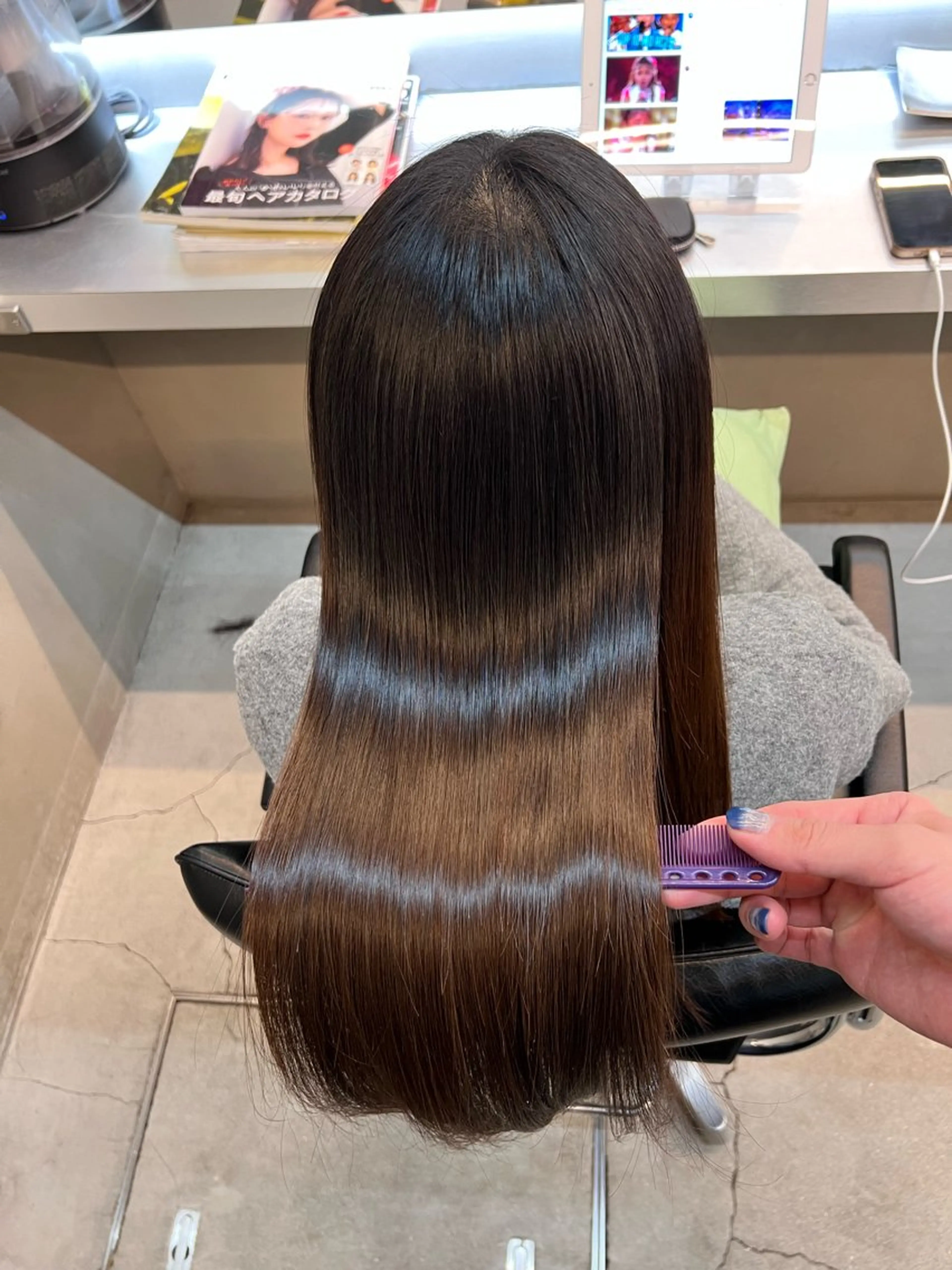 セミロング 縮毛矯正 トリートメント 乾かすだけでまとまる /髪質改善西村涼太のヘアスタイル