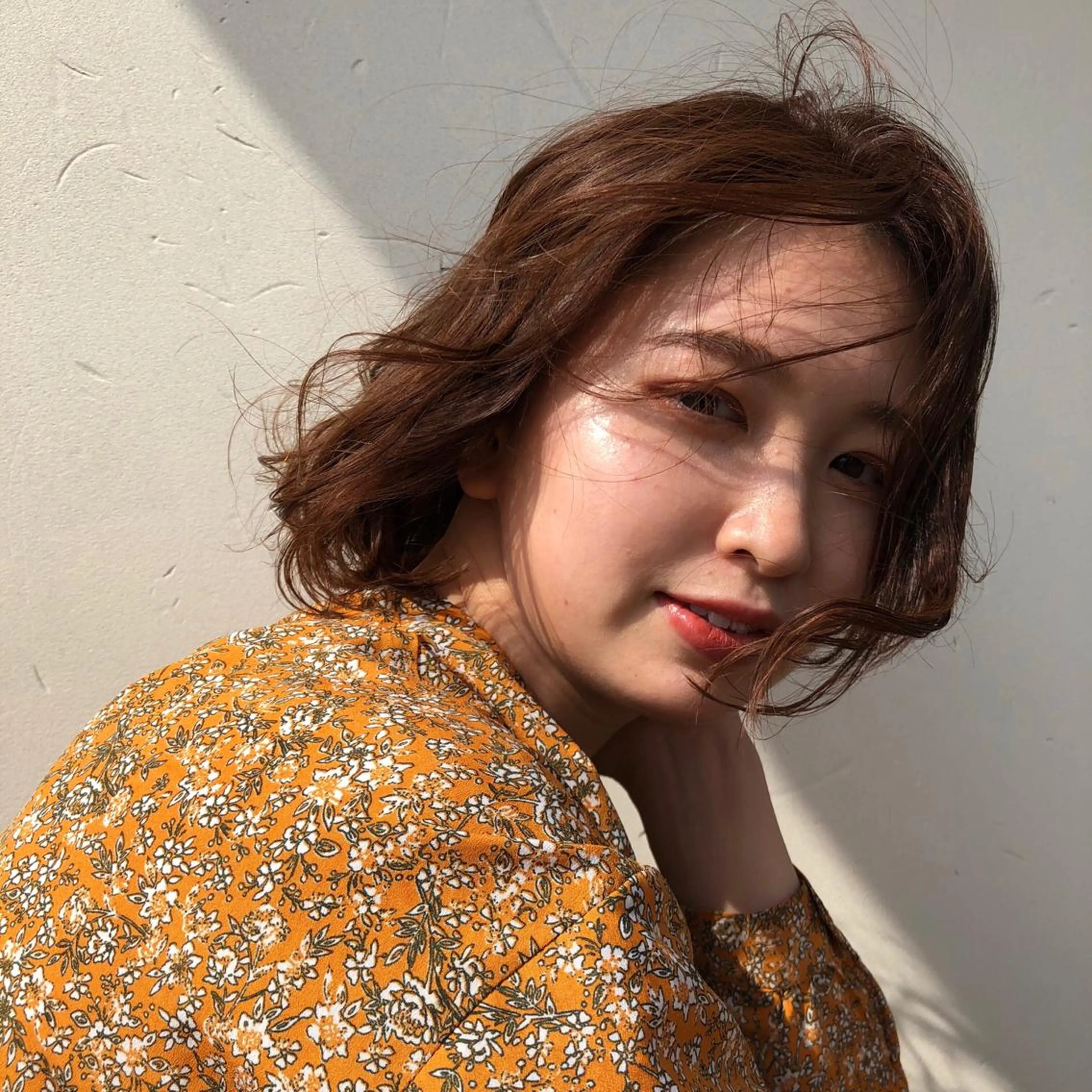 ミディアム カラー ミディアムパーマ ベージュカラー オレンジ オレンジベージュ ボブ Hair salon   Dulce oro所属・石川 友美のその他イメージ