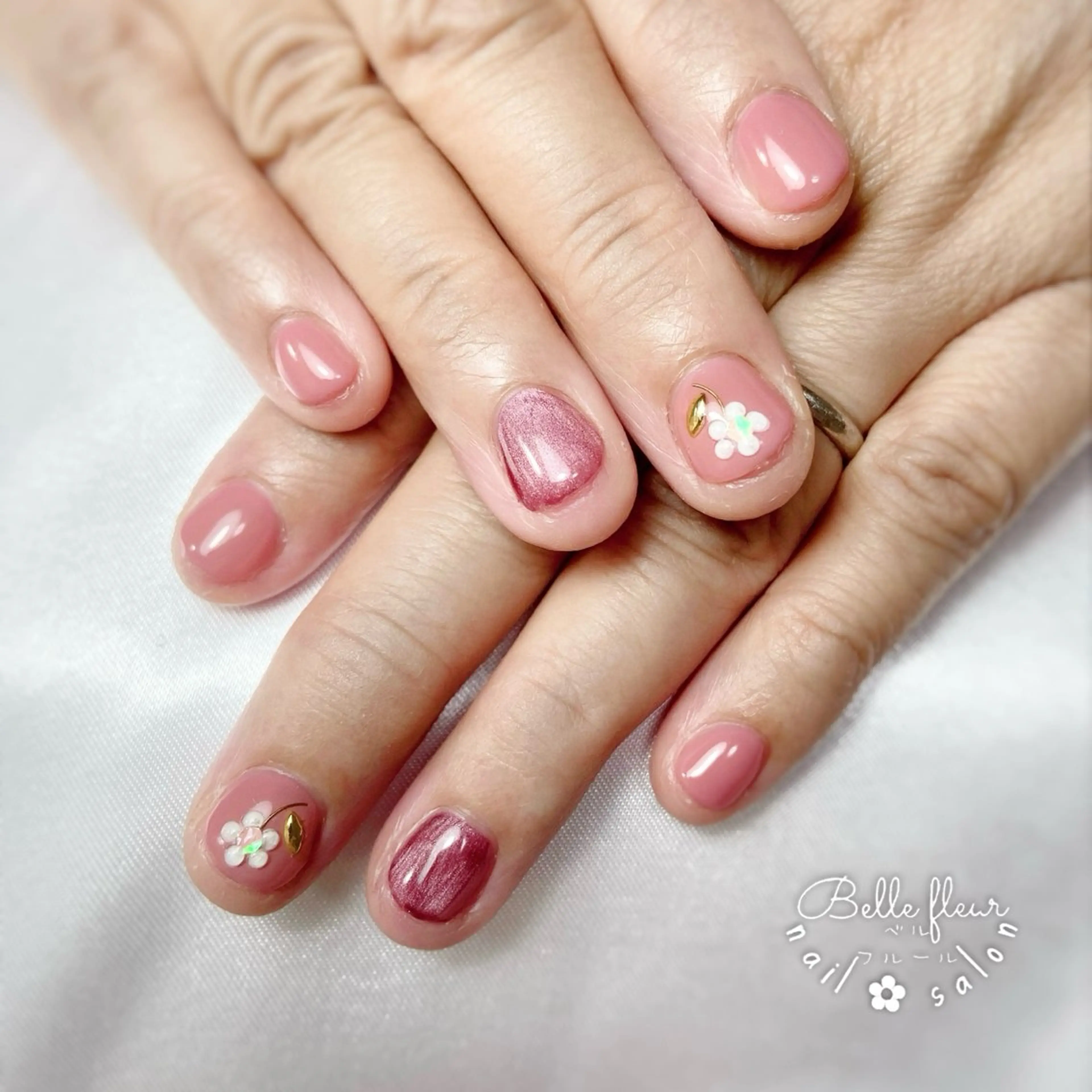 ネイル フラワーネイル ハンドネイル ﾈｲﾙｻﾛﾝ Bellefleurのネイルデザイン