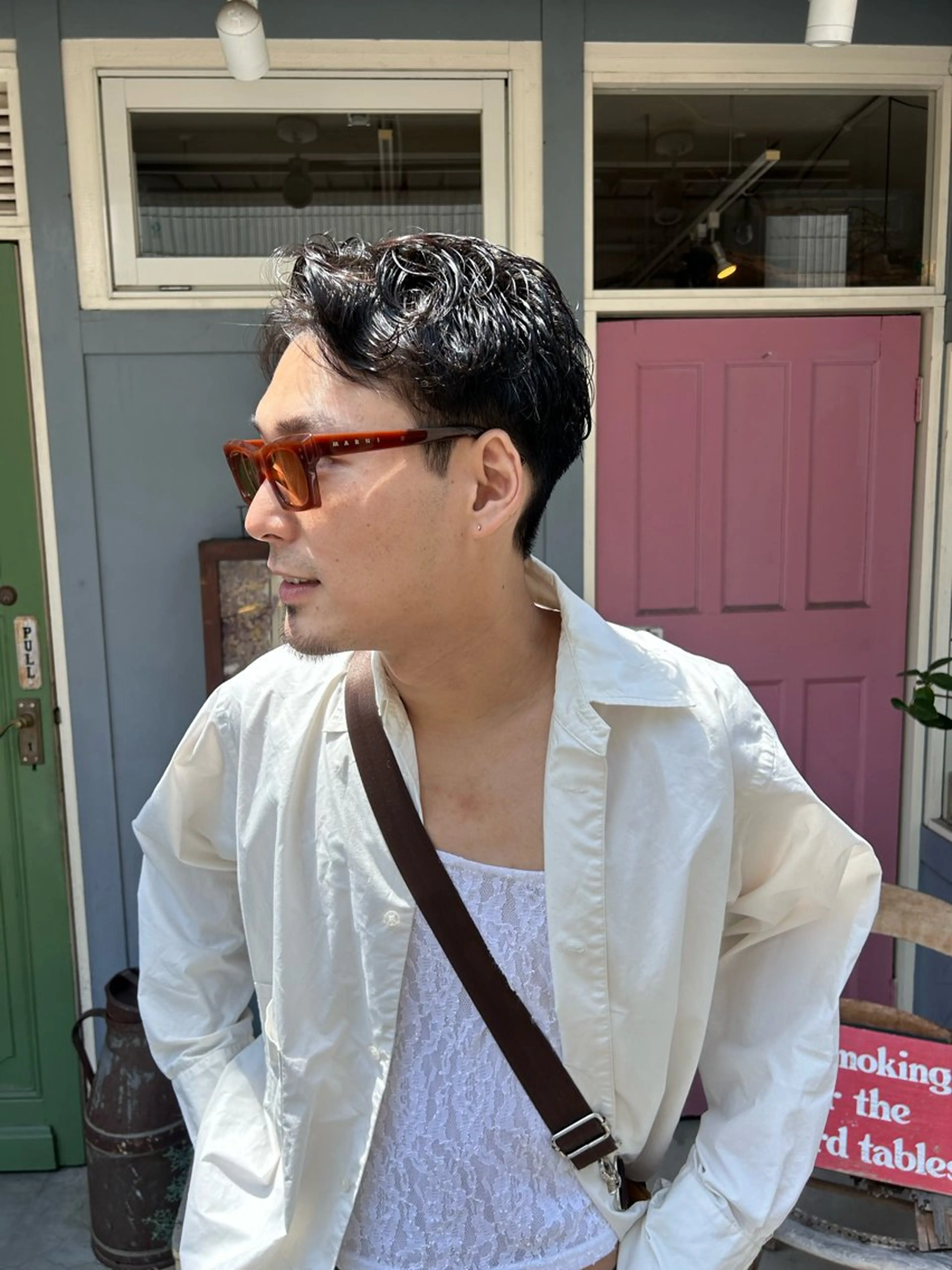 ショート パーマ メンズ カット パーマ 清水千優/パーマ/透 明感カラー/メンズのヘアスタイル