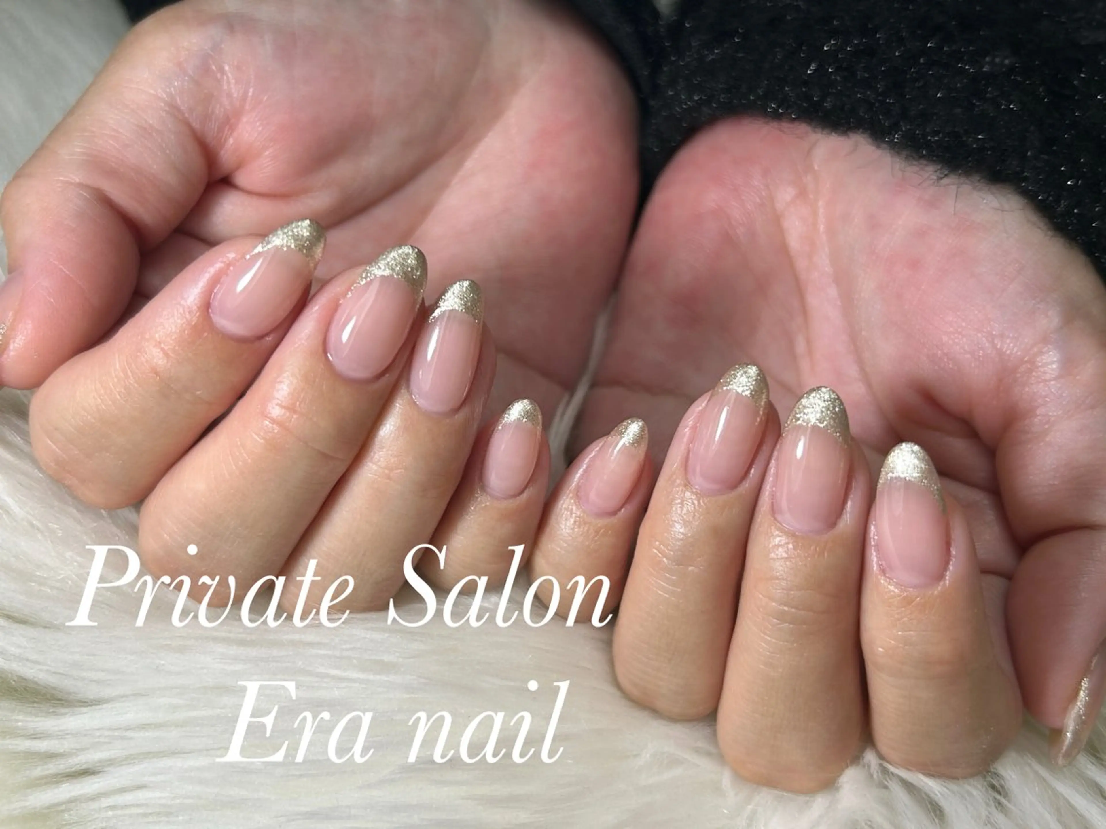 ネイル フレンチネイル ラメ(グリッター) ハンドネイル Era nailのネイルデザイン