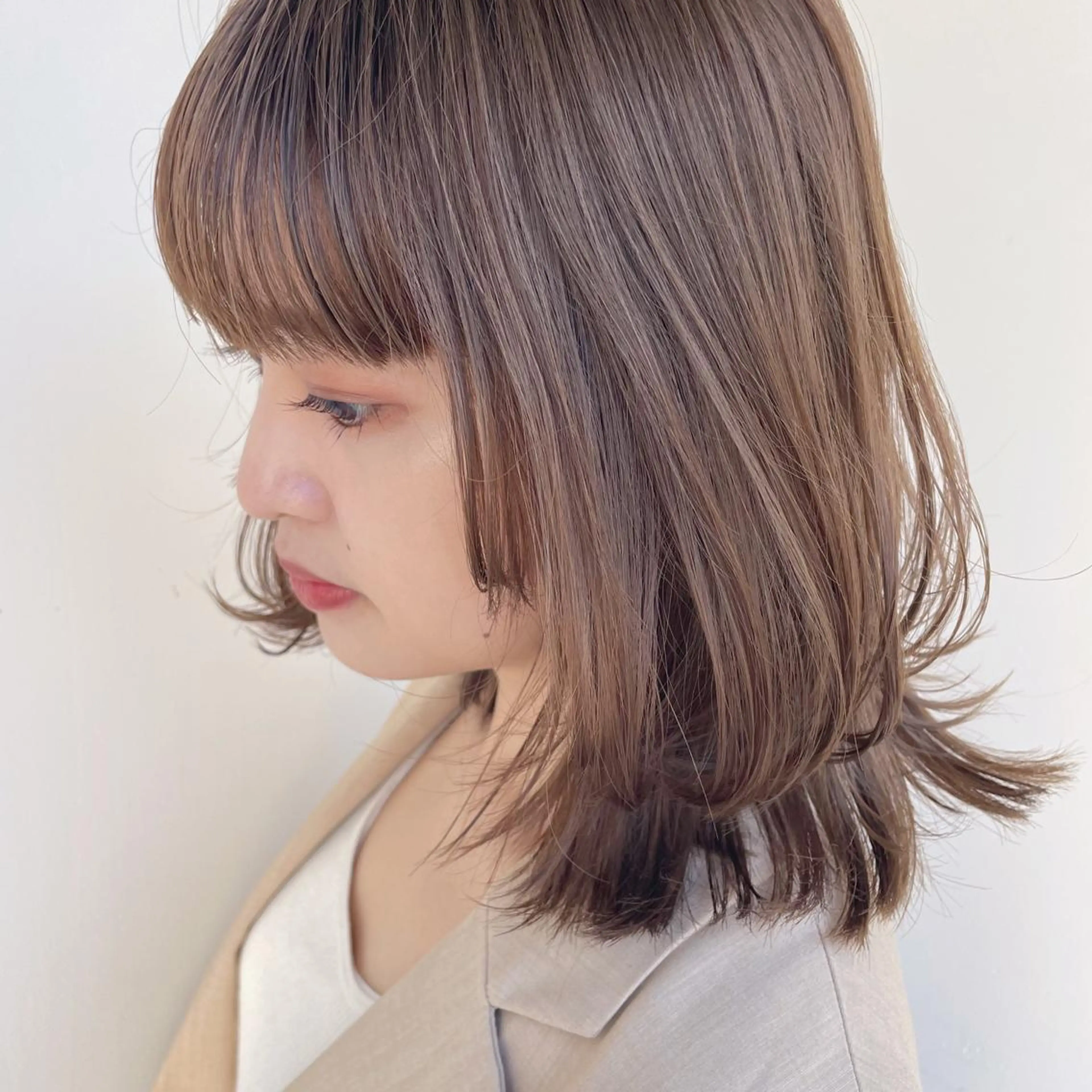 ミディアム 髪質改善 トリートメント 酸性ストレート ボブ/ミディアム 親しみやすさ/さくらのヘアスタイル