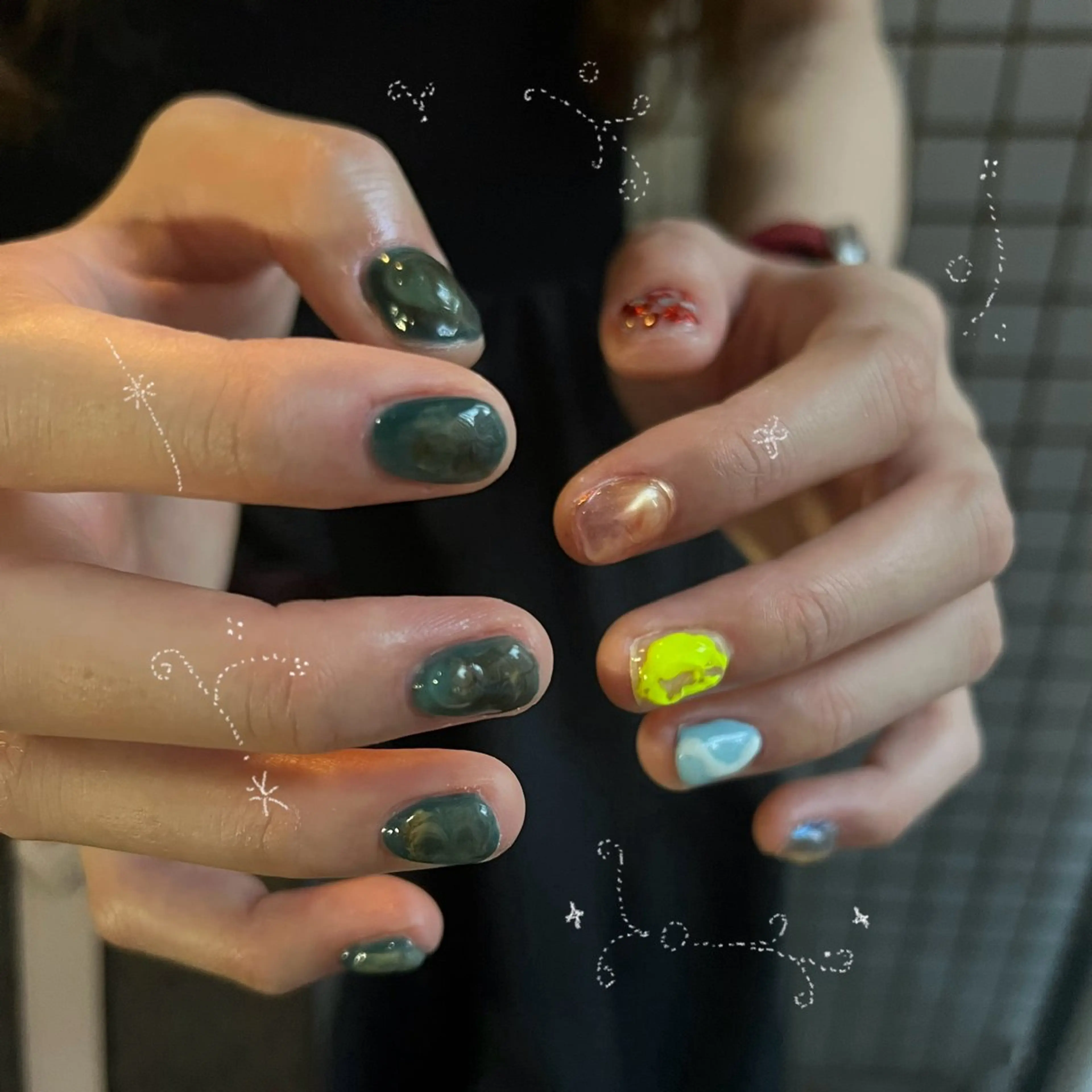 ネイル ハンドネイル Hata nail 🎀個性派ニュアンスのネイルデザイン