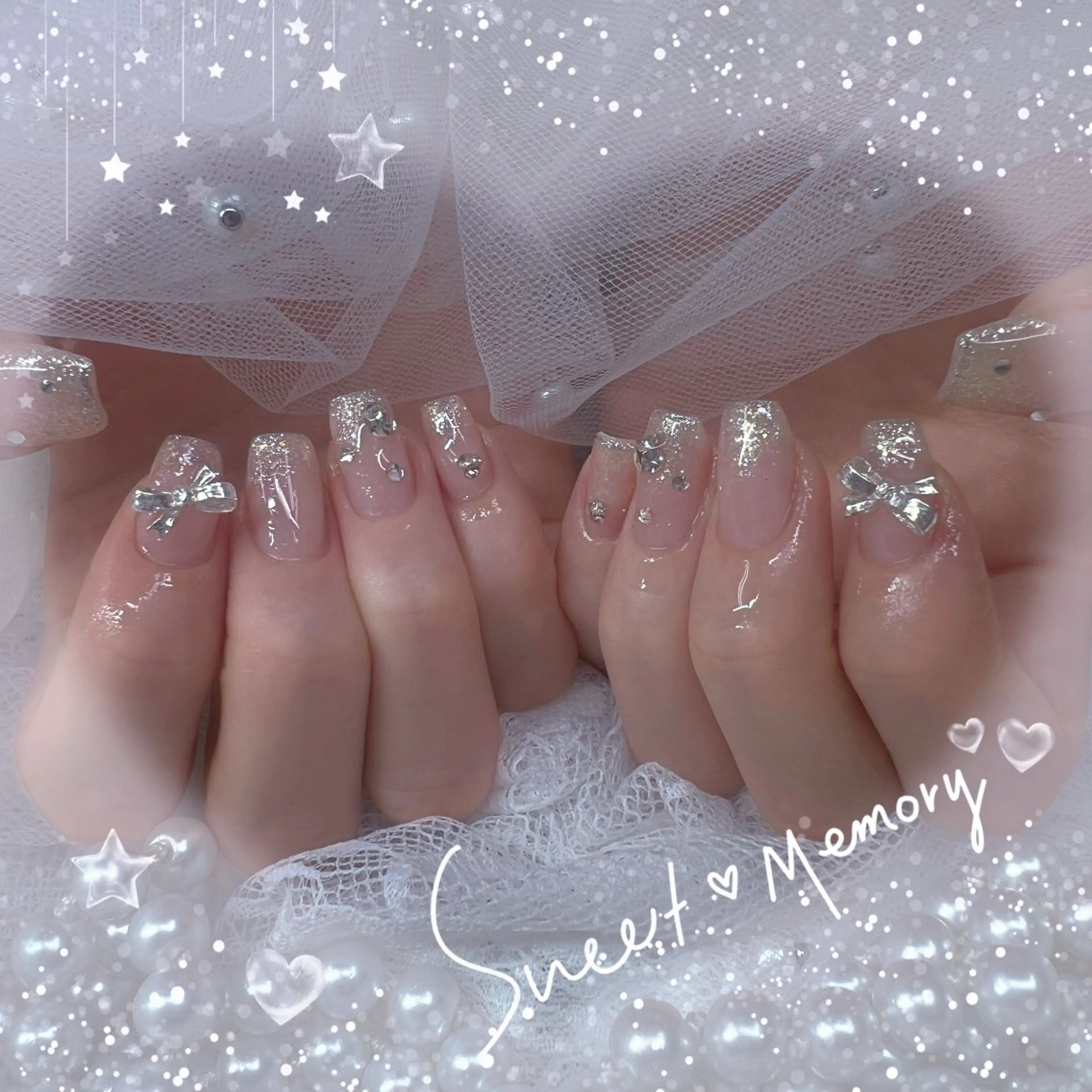 ネイル チークネイル フレンチネイル ガーリー ガラスフレンチ グラデーション ハンドネイル ハンドケア Chill Nailsalonのネイルデザイン