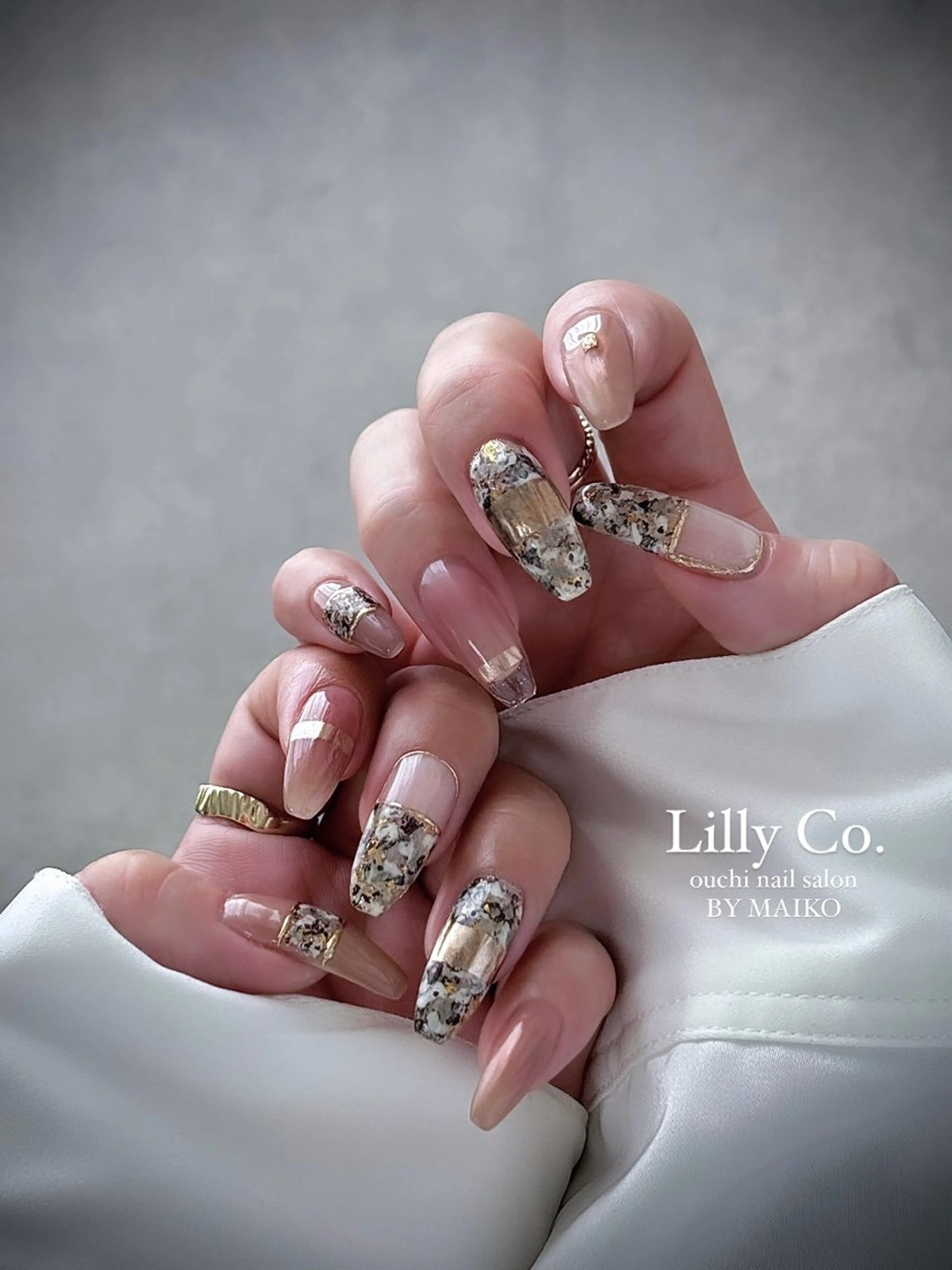 ネイル 春ネイル ハンドネイル ハンドケア Lilly Co.のネイルデザイン