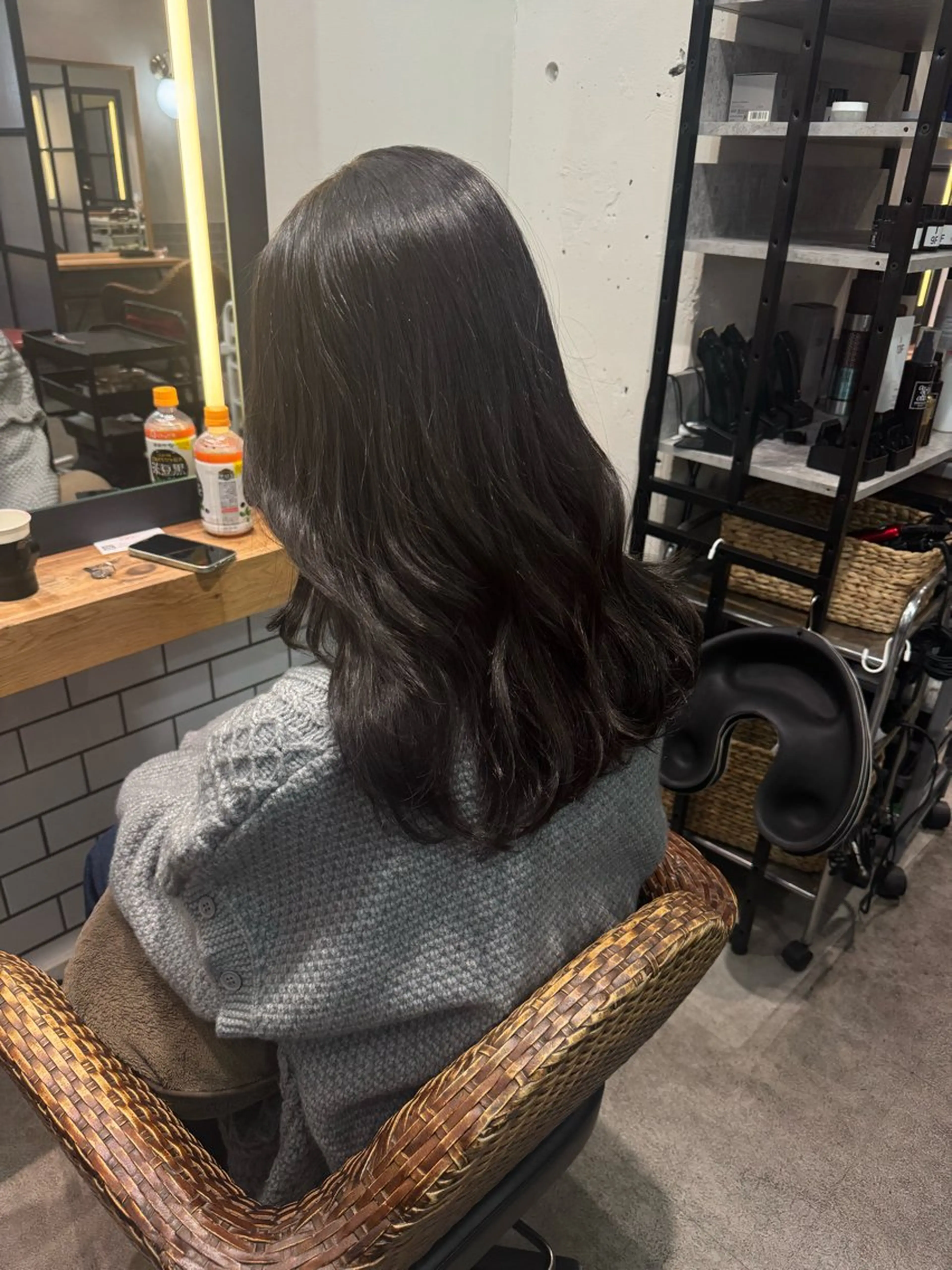 セミロング カラー ヘアカラー トリートメント red neo あいりのヘアスタイル