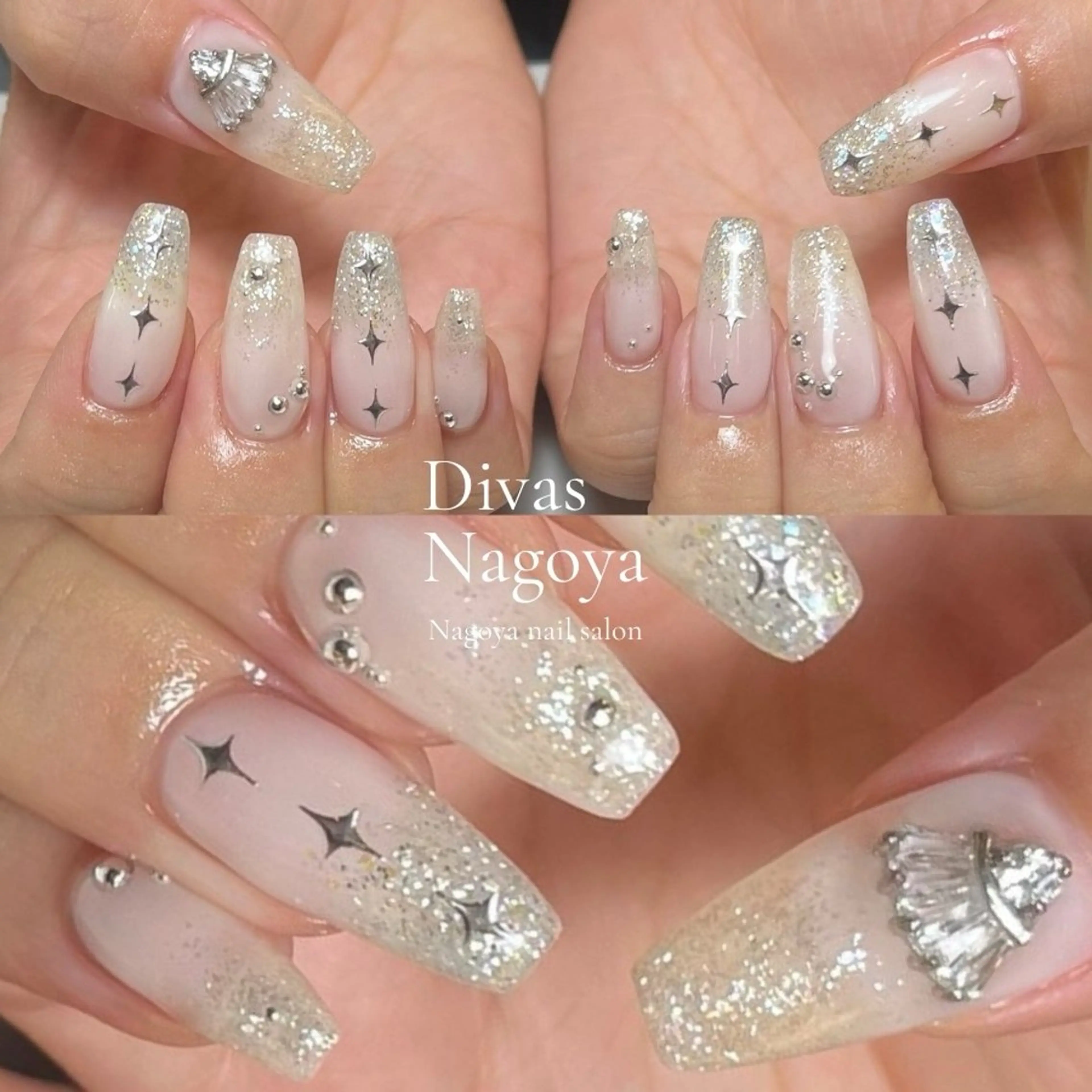 ネイル グラデーション ラメ(グリッター) ラメグラデーション 0203ムニムサン 💙Harukaのネイルデザイン