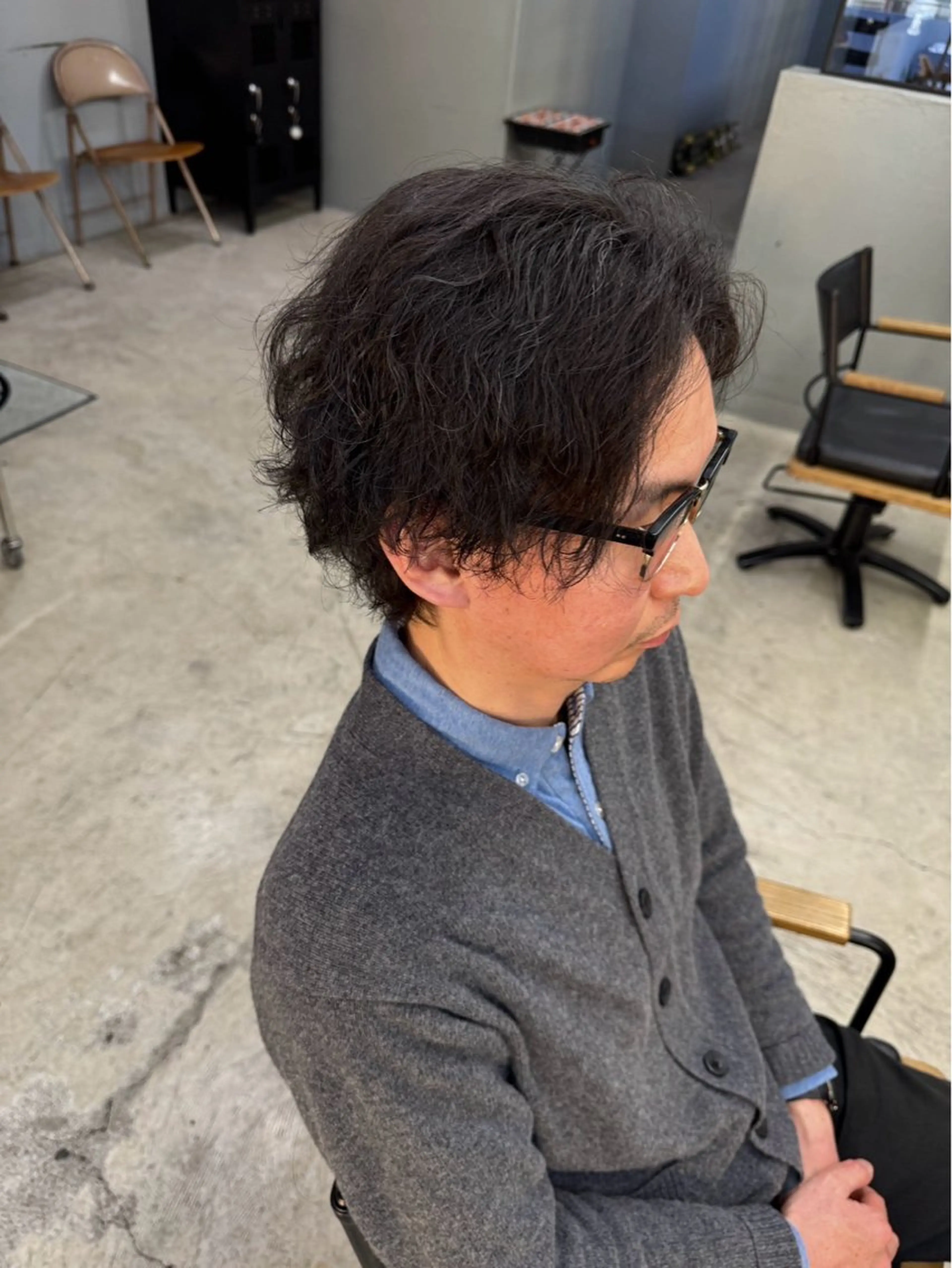 ミディアム パーマ カット パーマ メンズ専門サロン wokeのヘアスタイル