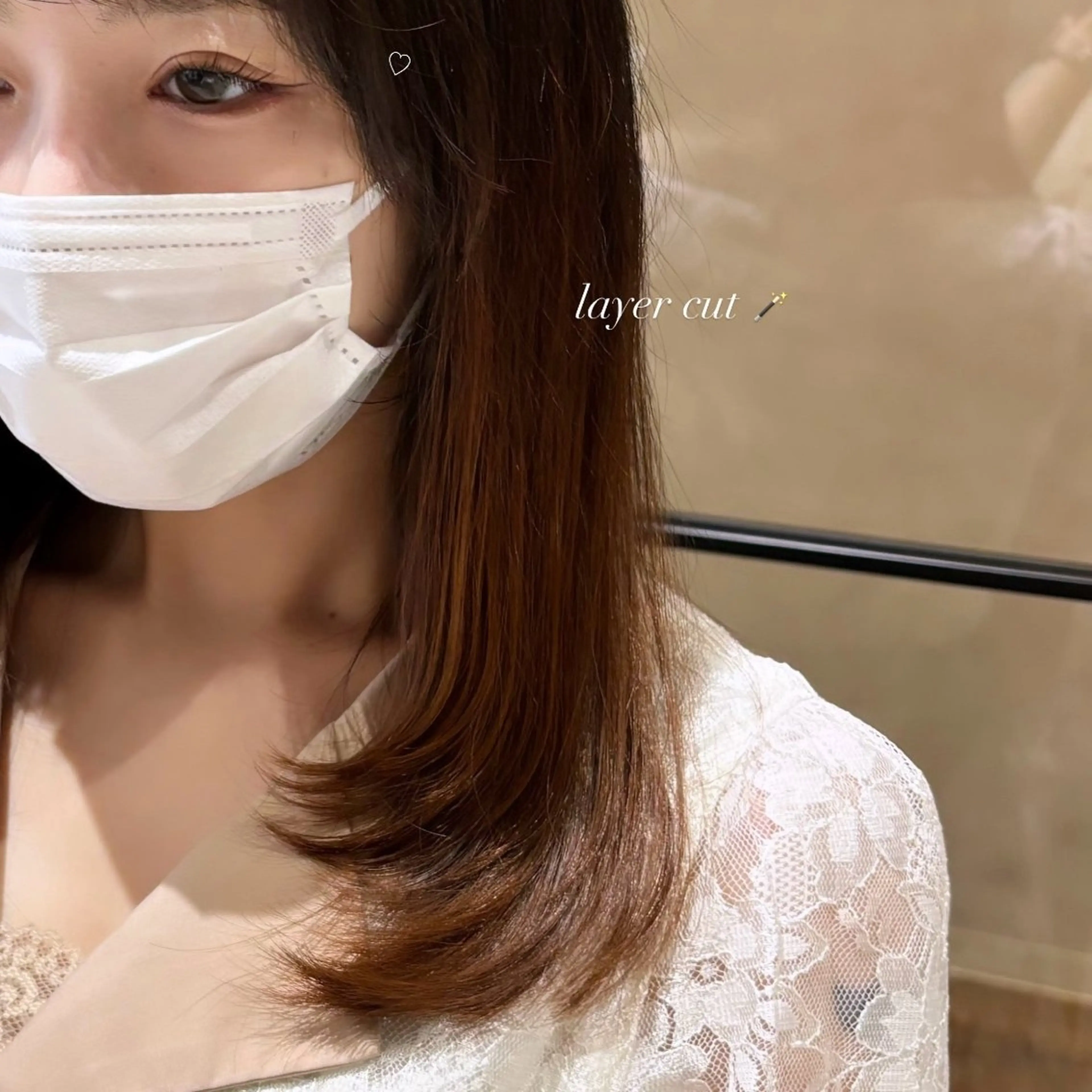 セミロング 顔周りカット レイヤーカット 𝒎𝒐𝒆🩰 名駅/ヘアメ/暖色♡のヘアスタイル