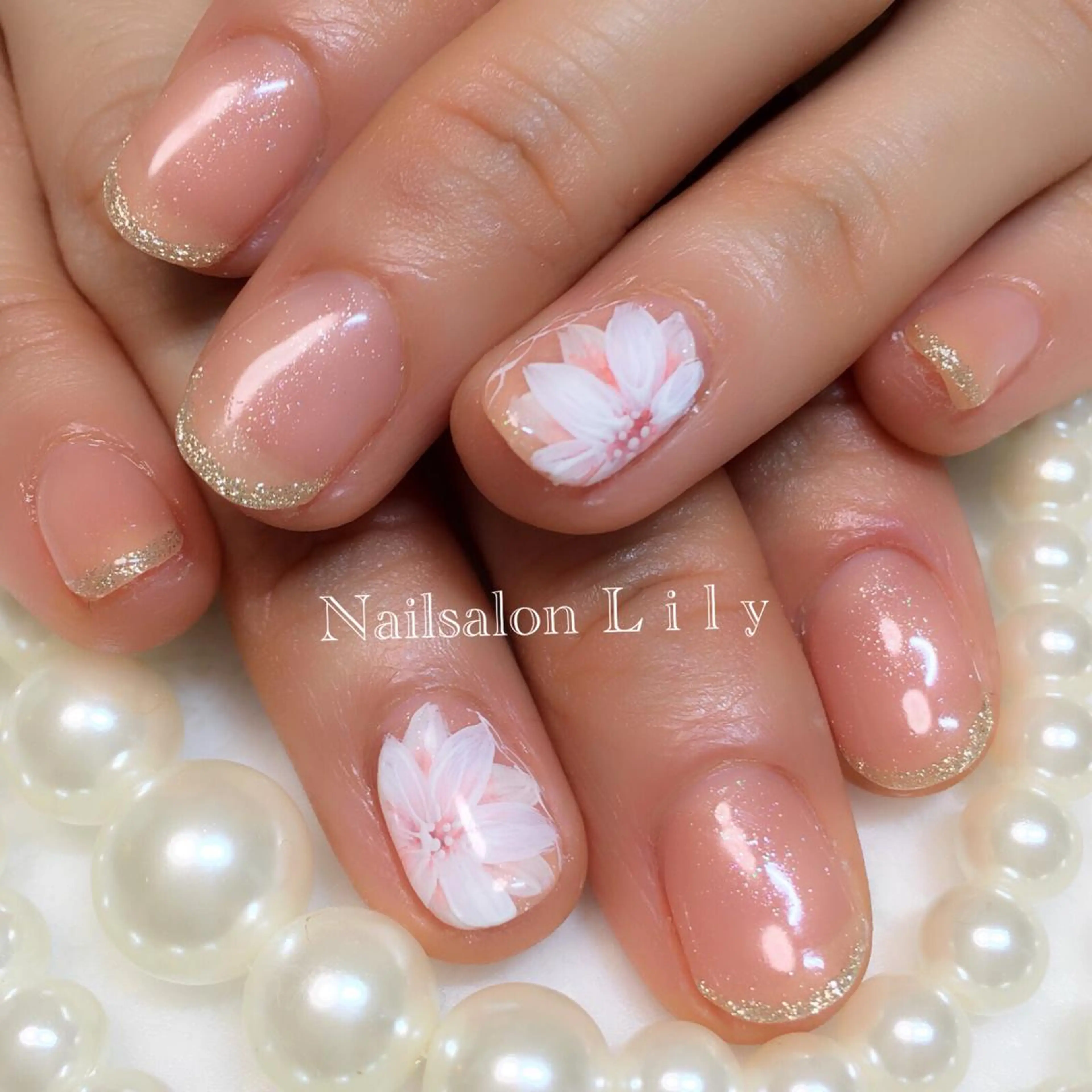 ネイル アートネイル フラワーネイル 春ネイル Nailsalon Lilyのネイルデザイン