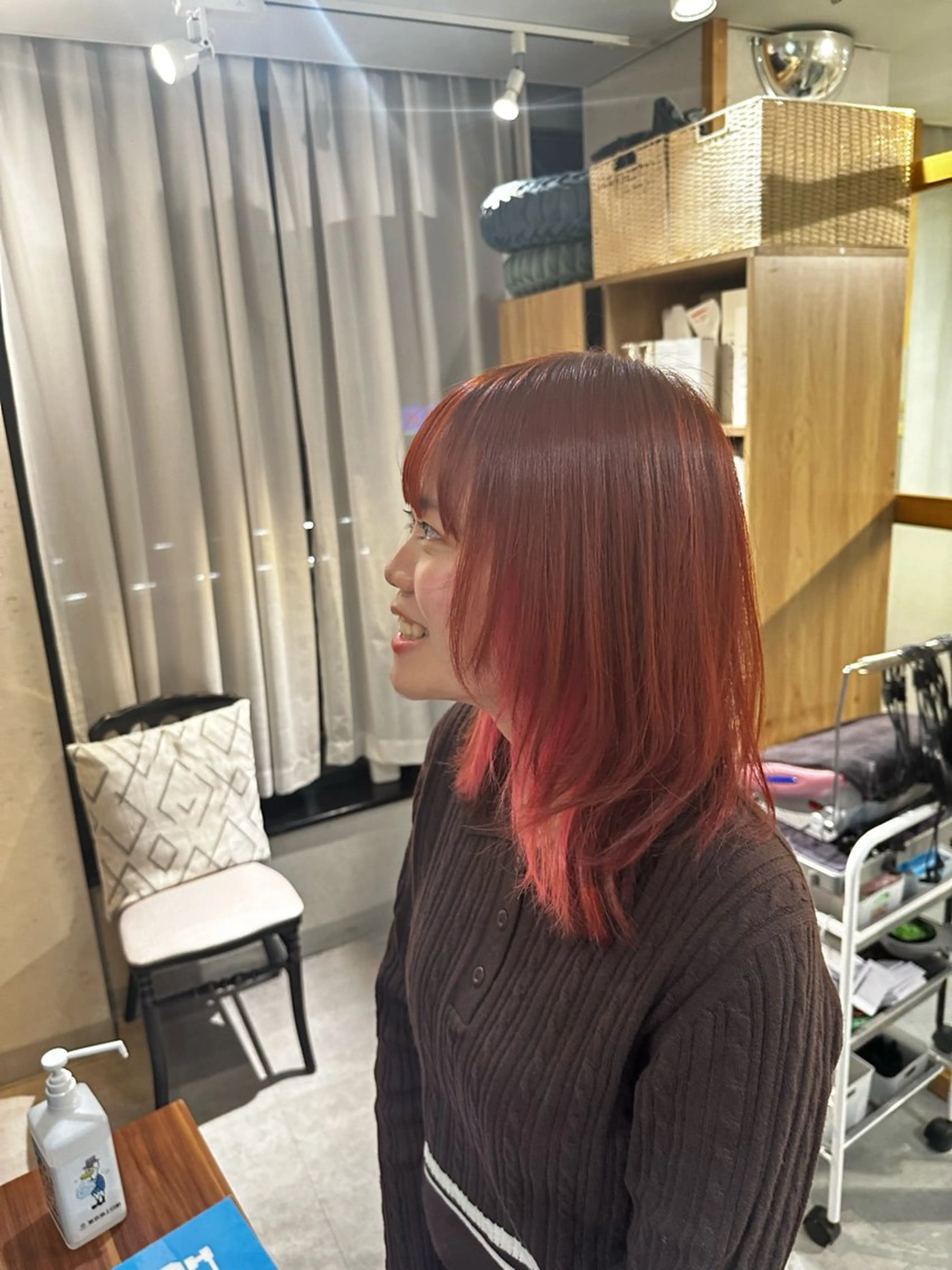 ロング カラー ピンクカラー カット ヘアカラー JOS所属・上野/エフェクトブリ ーチ✂︎touiのヘアスタイル