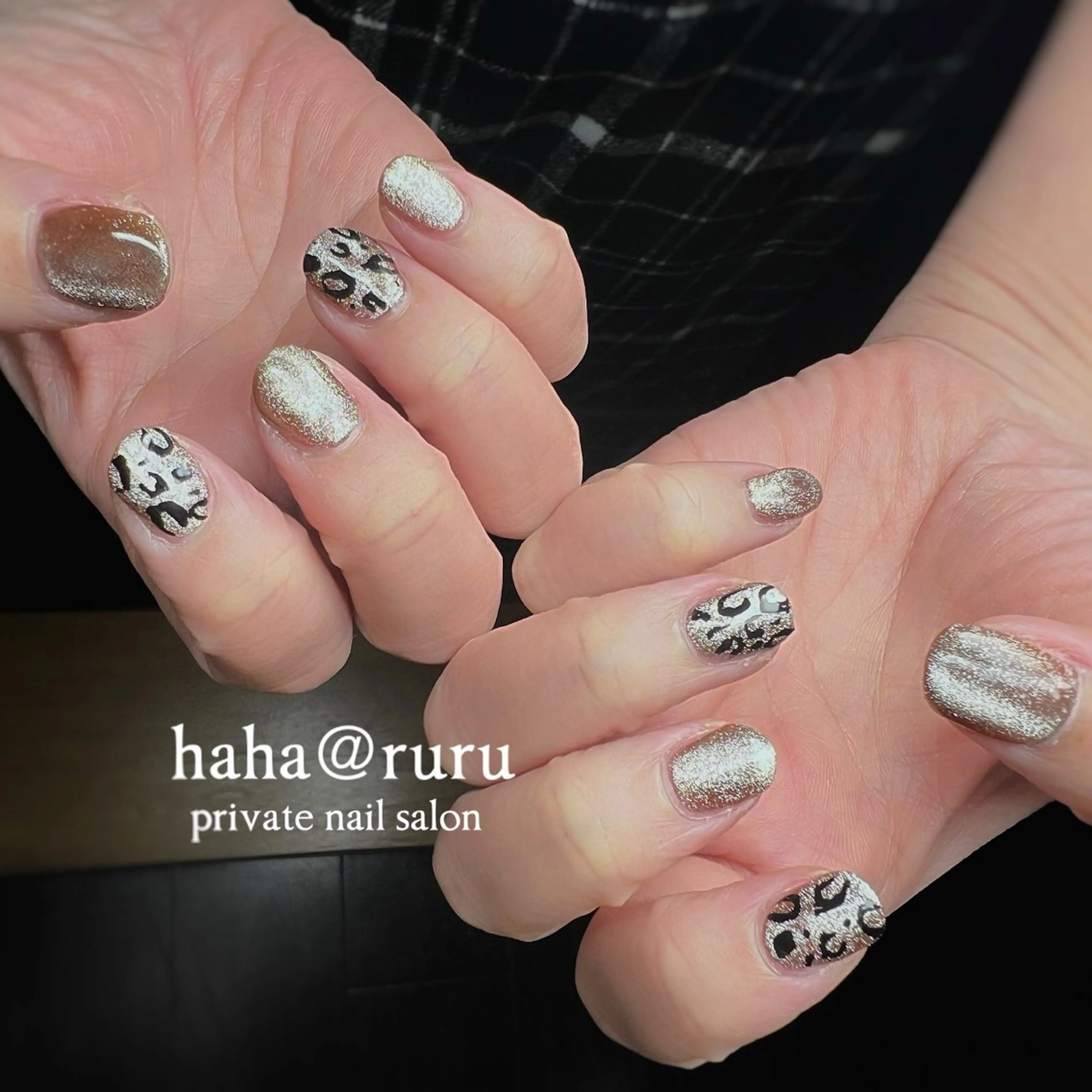 ネイル アニマル柄 マグネットネイル haha@ ruruのネイルデザイン