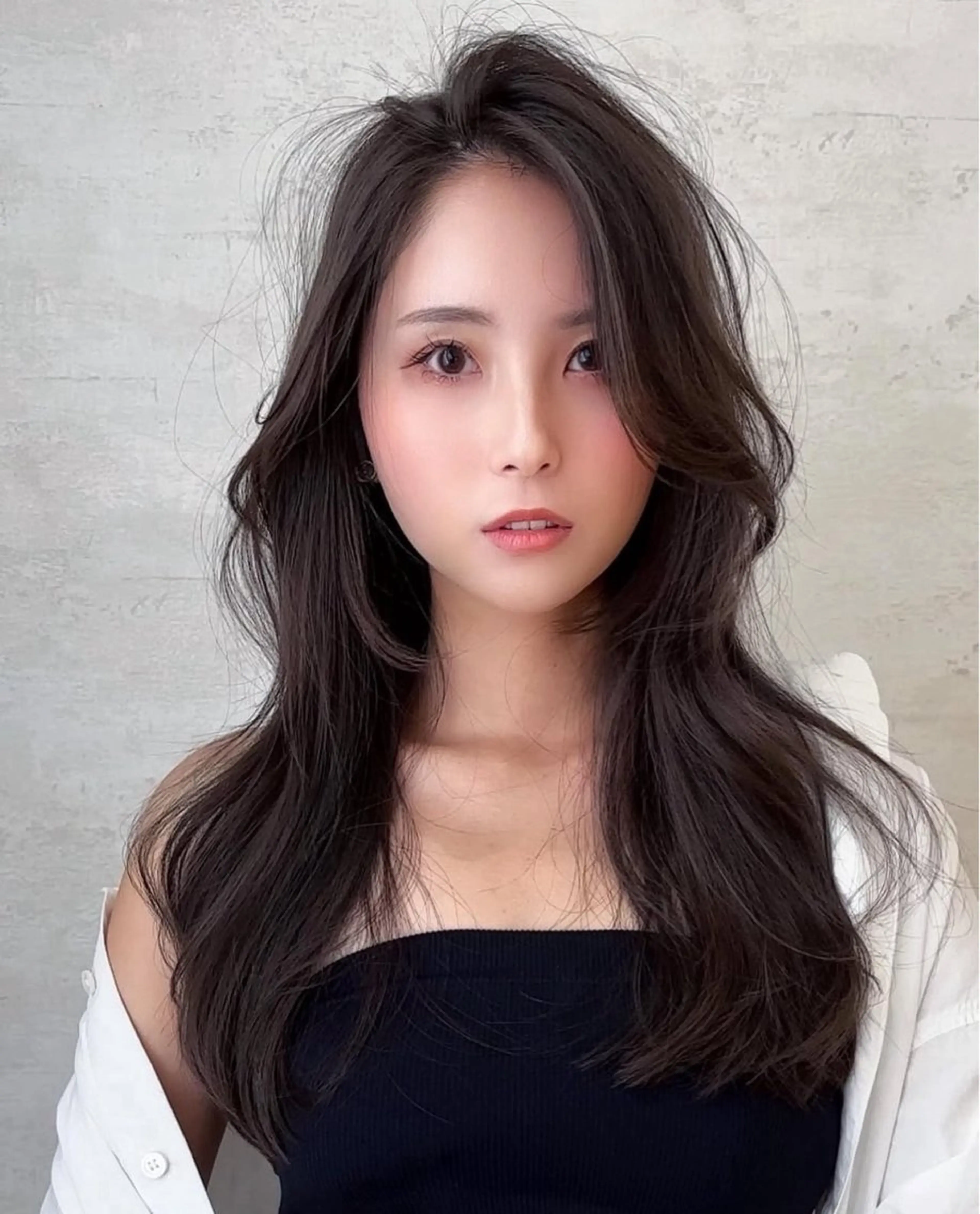 ロング ボブ ハイライト 髪質改善 ヘアカラー 栄ハイトーン/ 透明感/中園薪のヘアスタイル